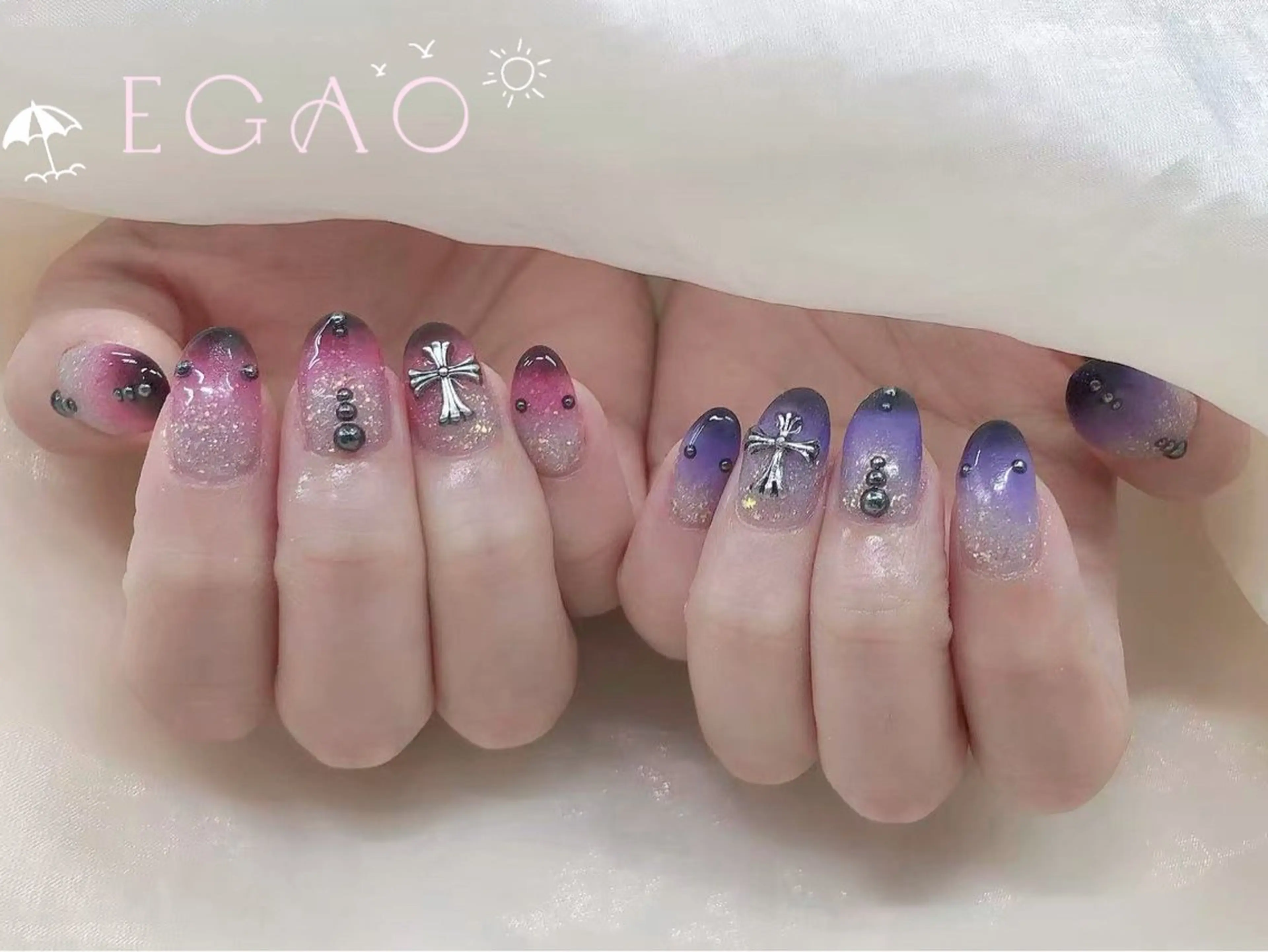ネイル アートネイル フットネイル フレンチネイル ジェルネイル グラデーション Egao Nail錦糸町店のネイルデザイン