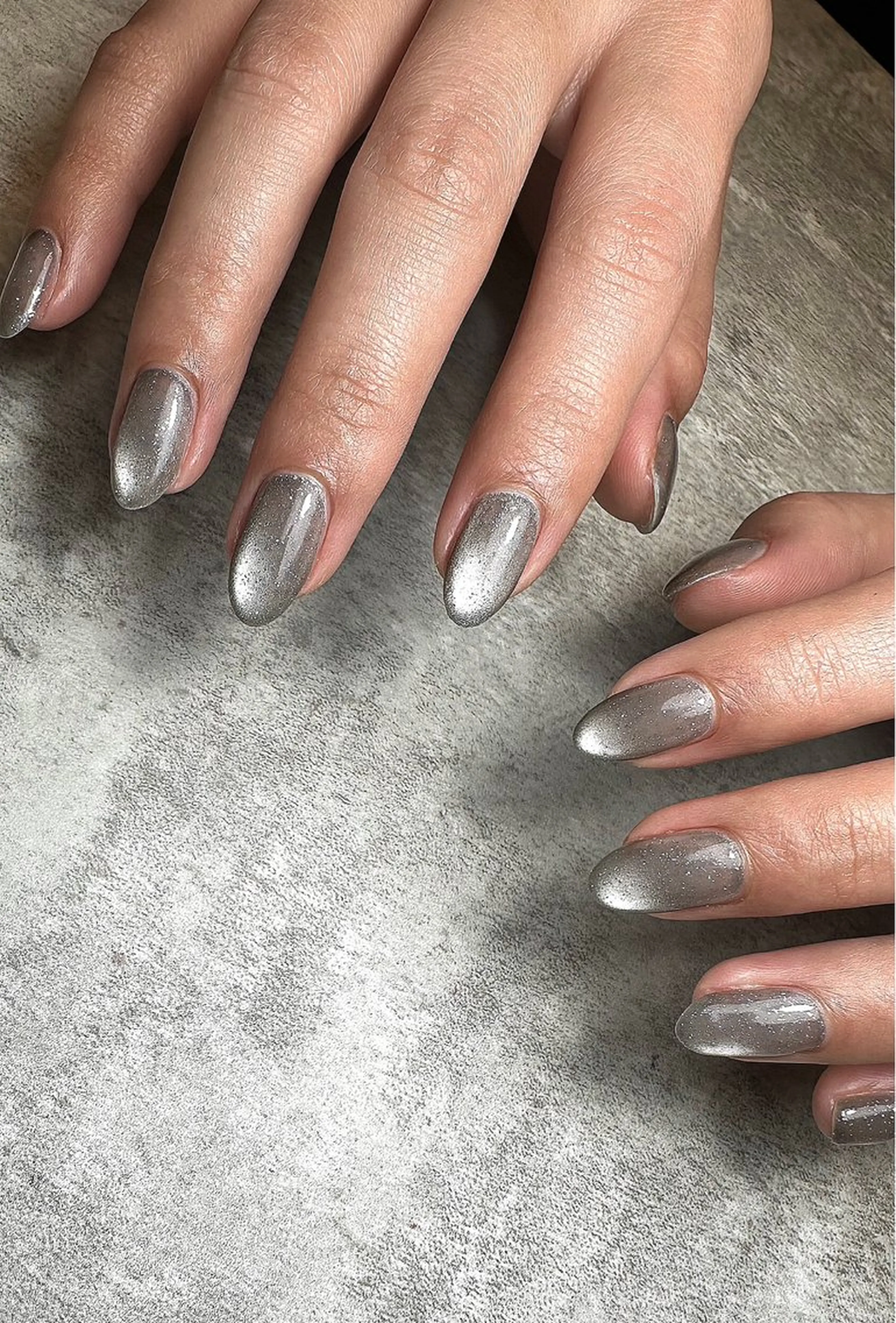 ネイル マグネットネイル シルバー ハンドネイル nail campのネイルデザイン