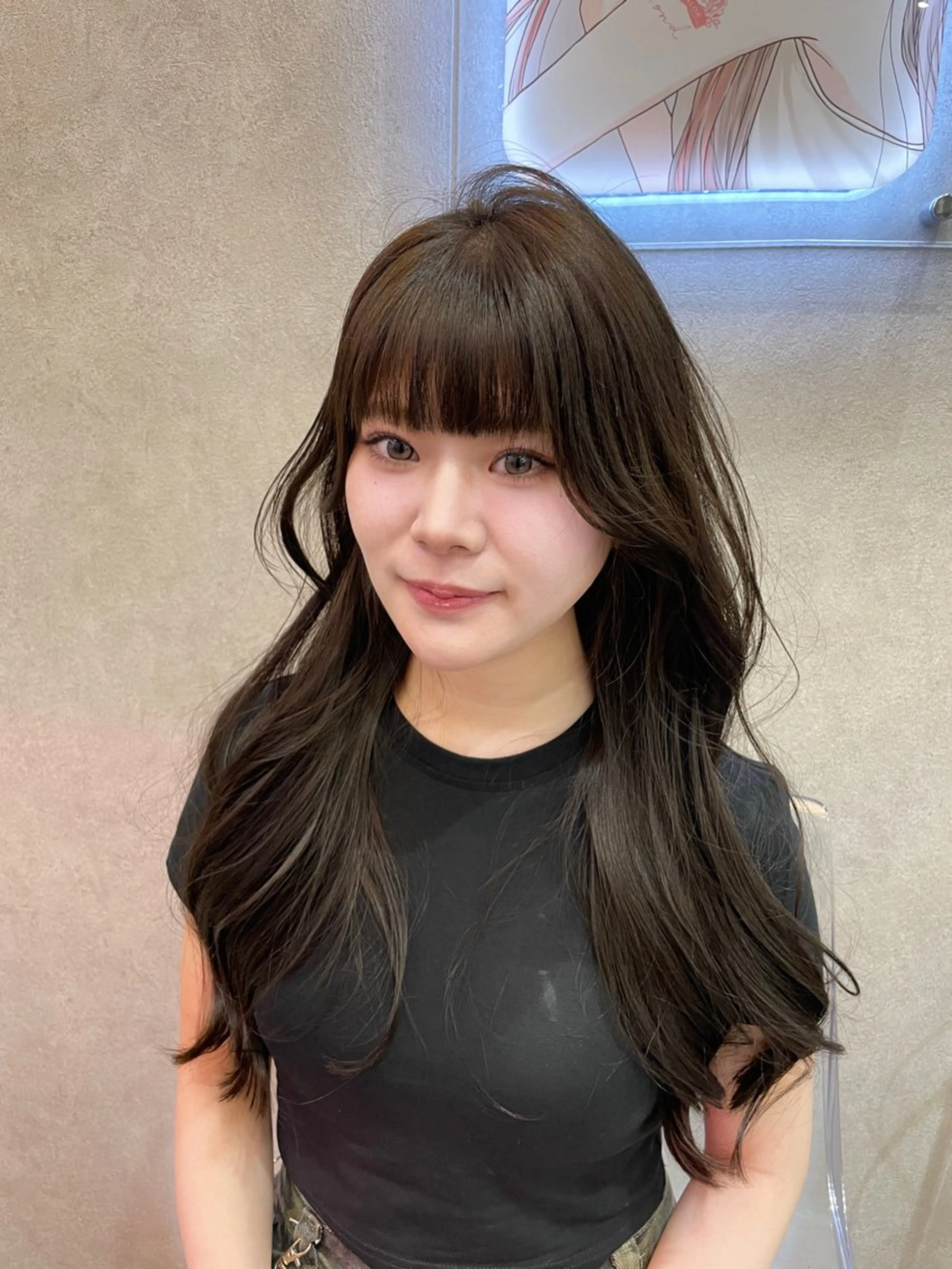 セミロング カット ヘアカラー MOE 福岡韓国ヘア✧︎のヘアスタイル