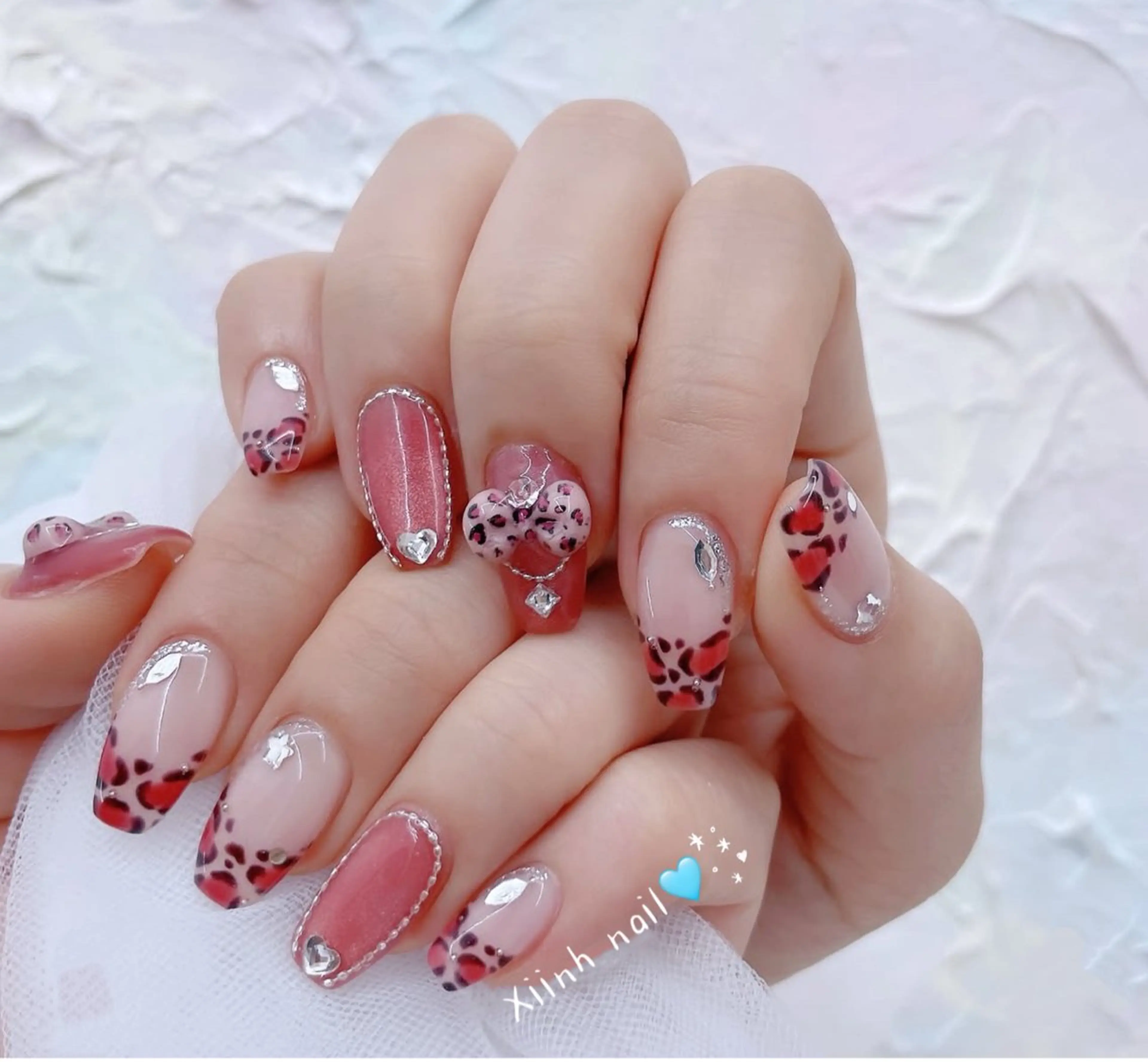 ネイル チークネイル 桜ネイル 長さ出し フットネイル ジェルネイル XIINH NAIL SALONのネイルデザイン