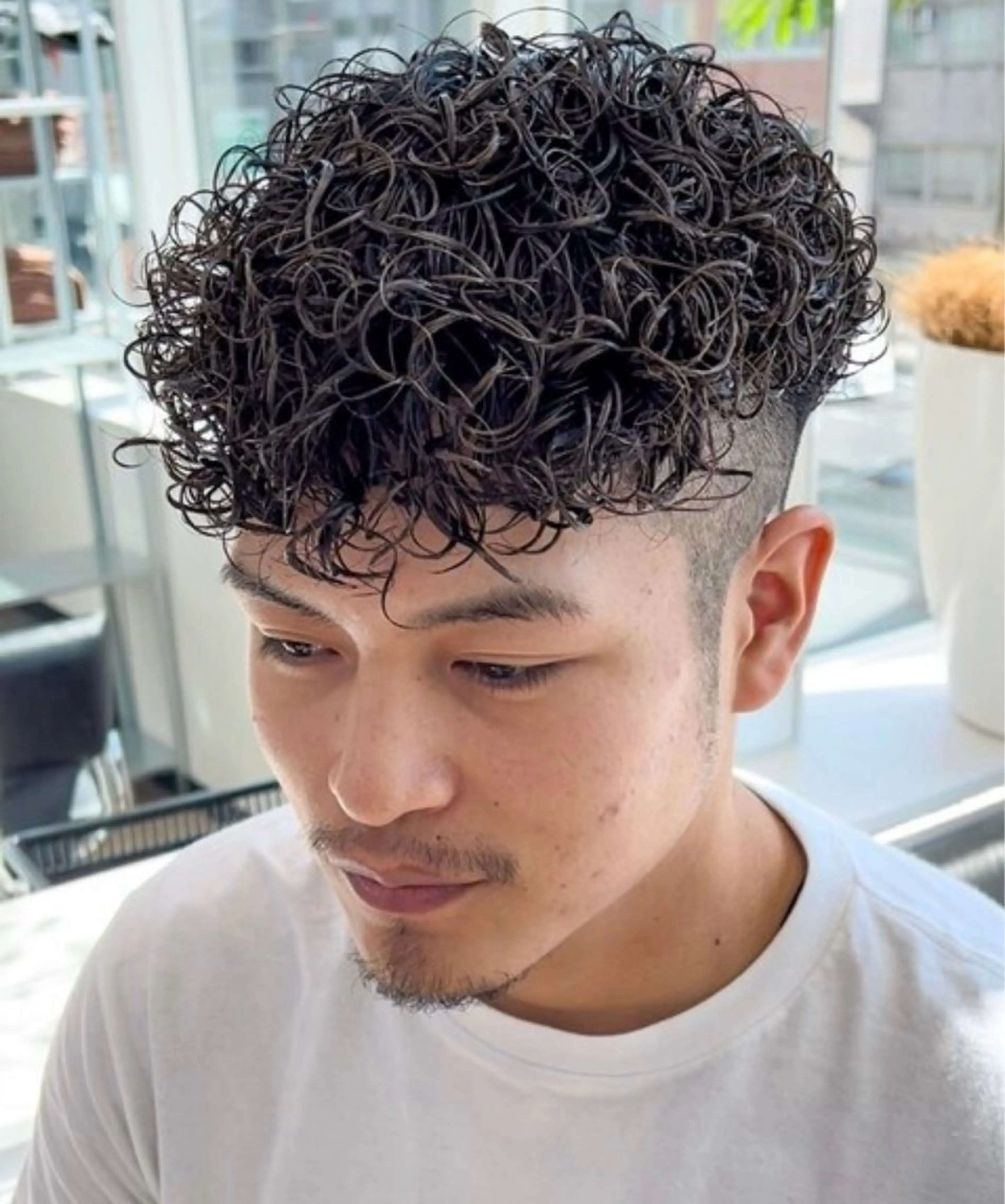 パーマ メンズ スペインカール 波巻きパーマ カット パーマ メンズ/シャドウ/ 波巻き/kyogoのヘアスタイル