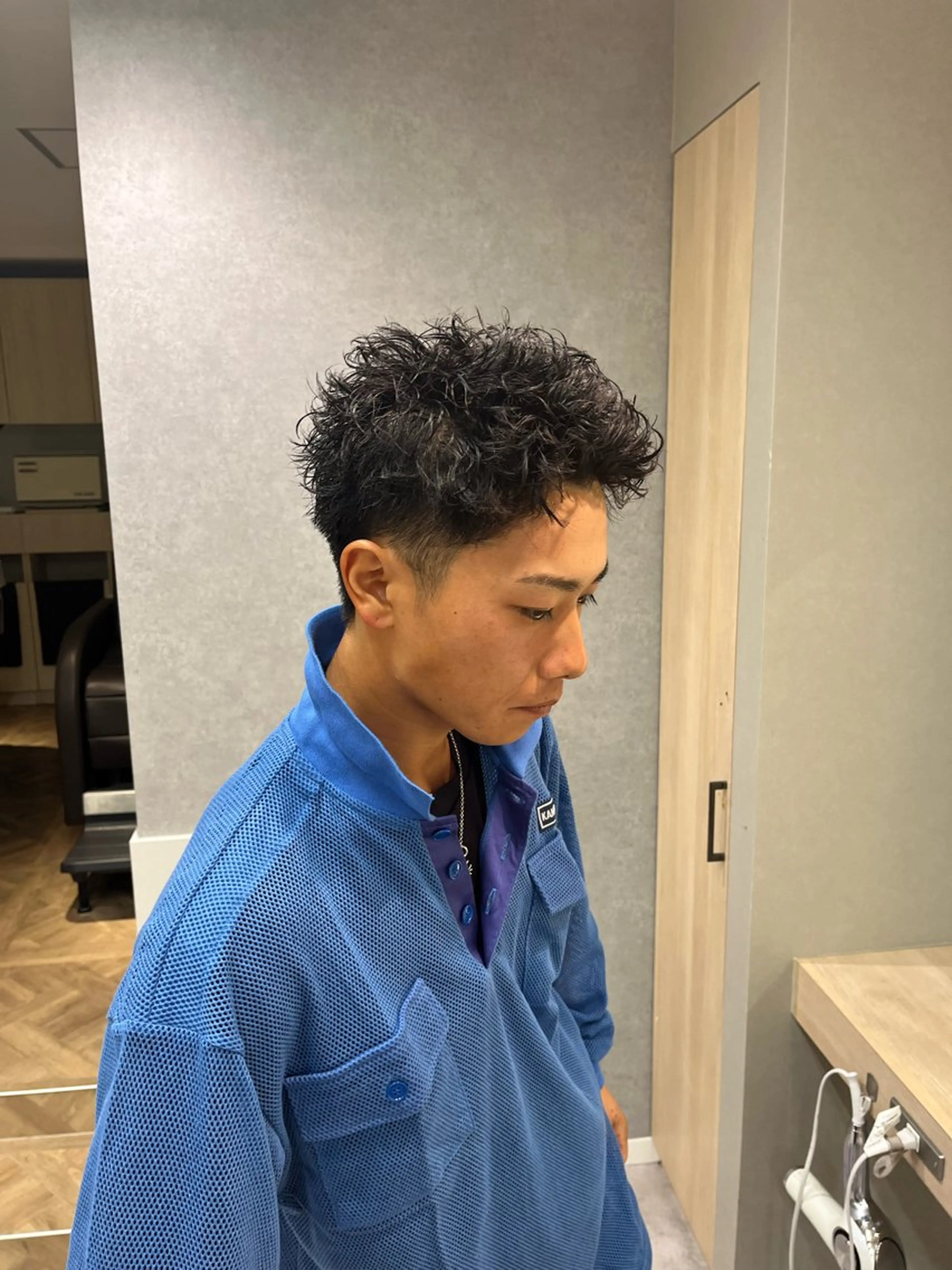 パーマ メンズ カット パーマ メンズパーマ、スパ イキー、上野星也のヘアスタイル