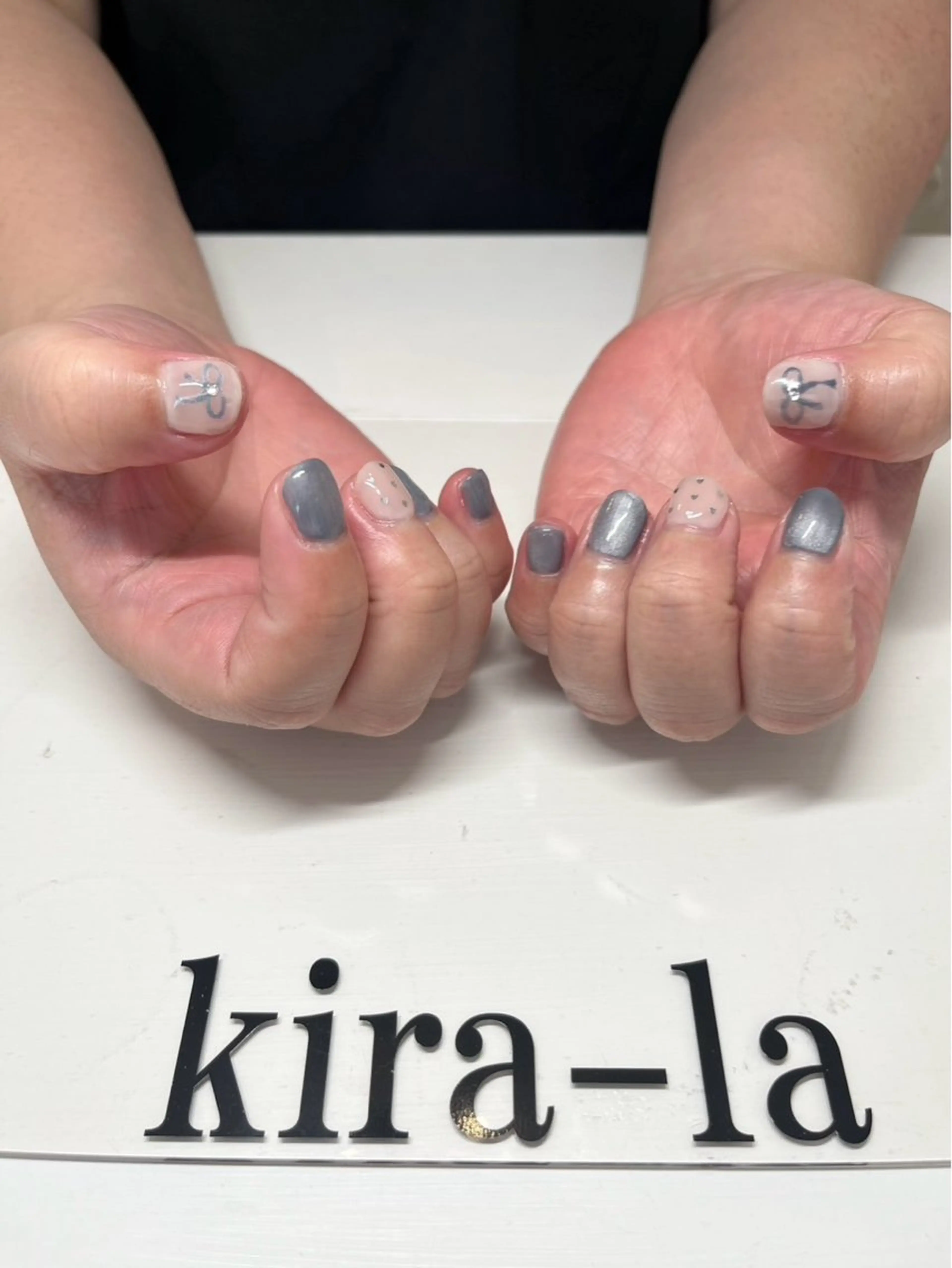 ネイル ブルー マグネットネイル kira-la キララ･:*..のネイルデザイン