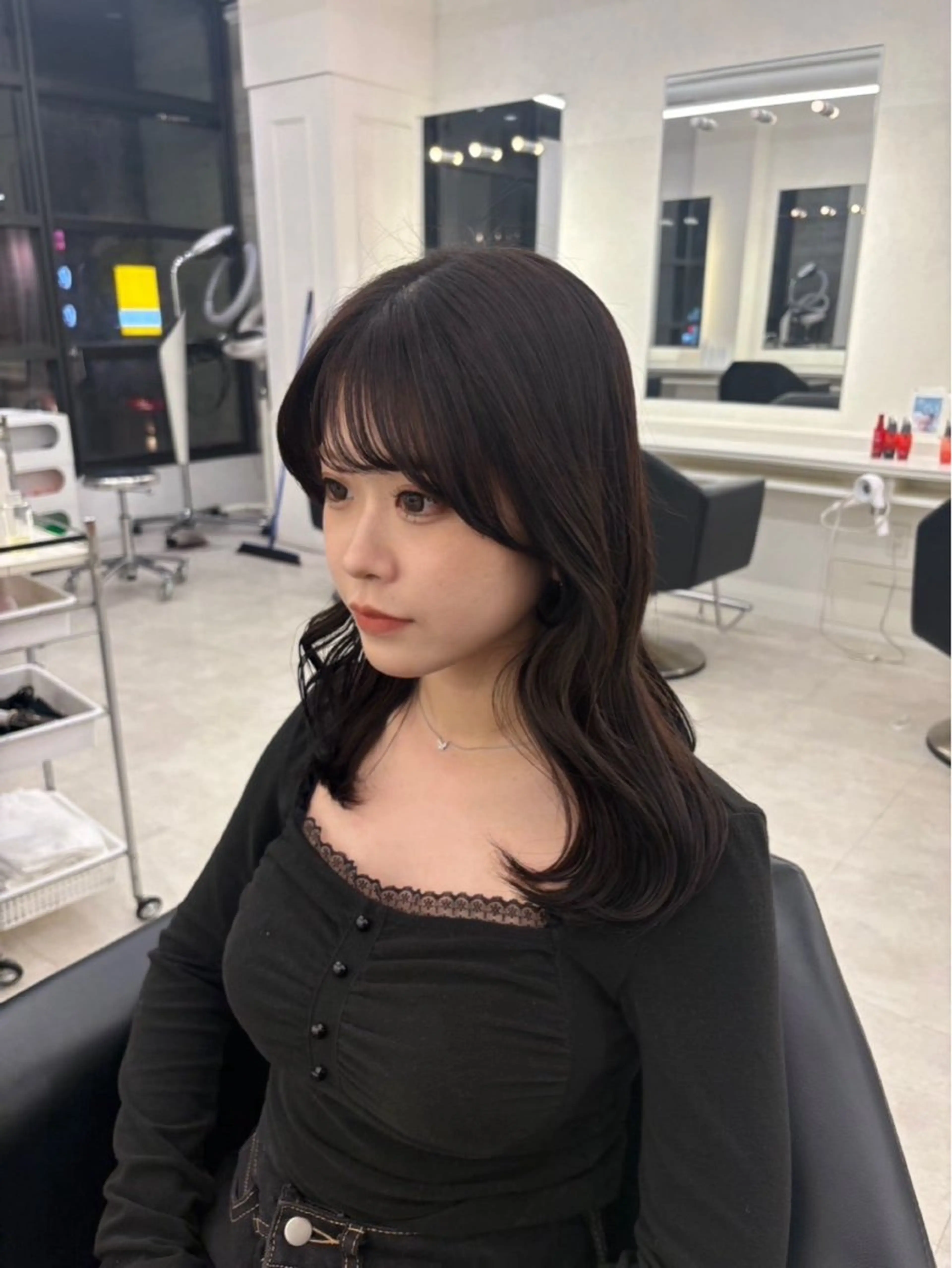 ミディアム カラー ヘアカラー ParveMix 楠本結菜のヘアスタイル