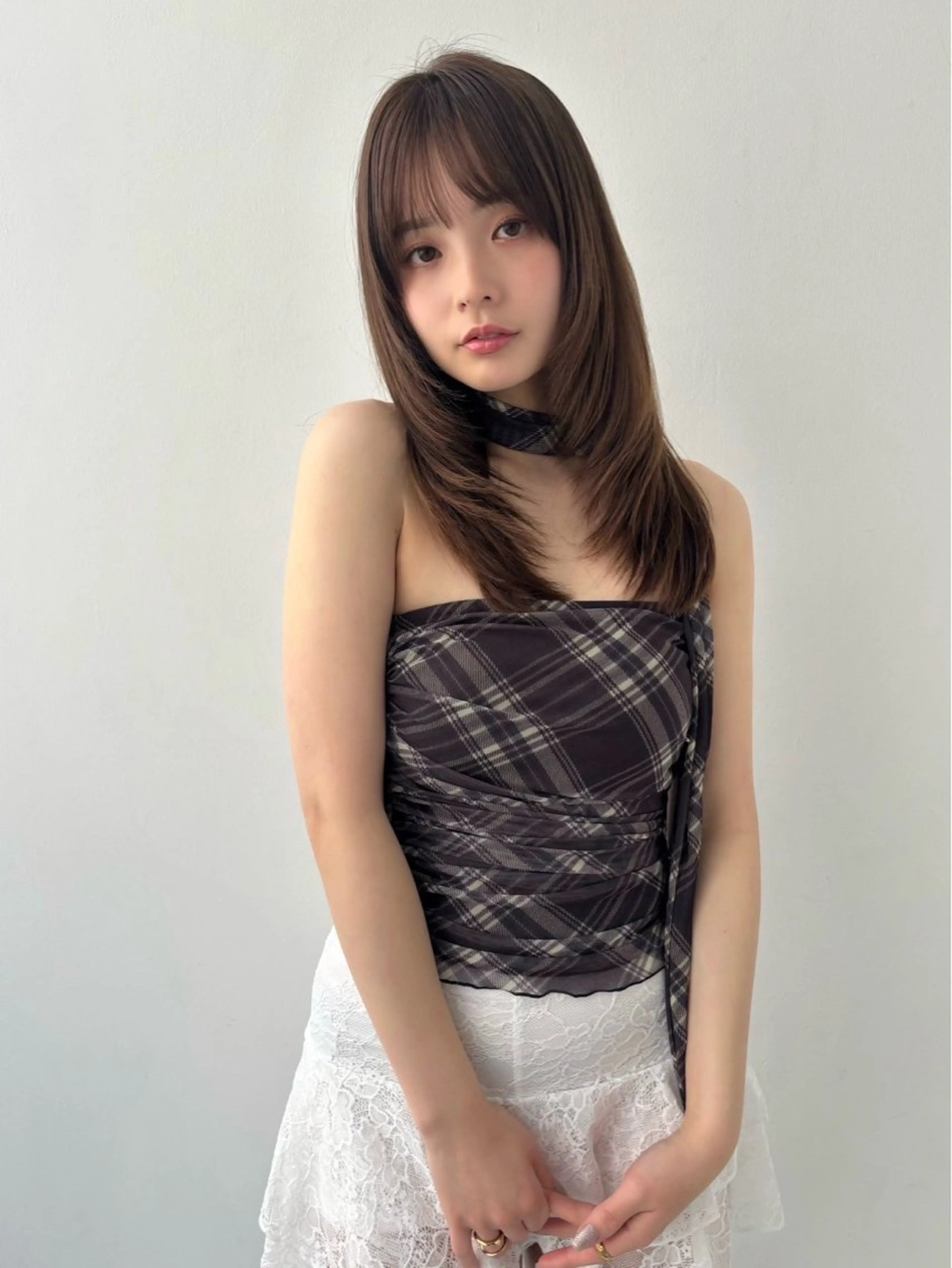 セミロング カット ヘアカラー レイヤーカット 特化美容師のヘアスタイル