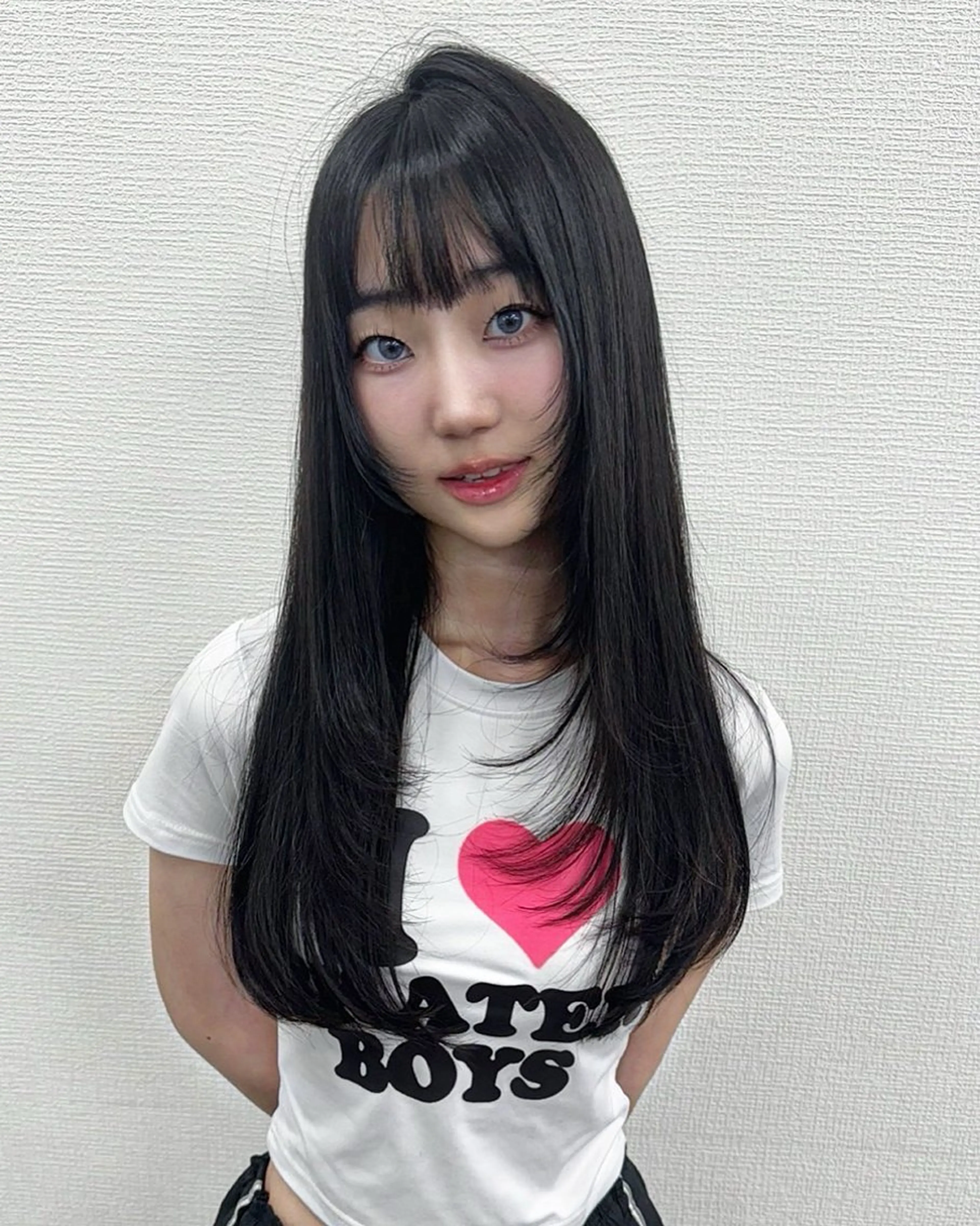 ロング カラー ヘアアレンジ 韓国レイヤーカット /韓国トレンドカラーのヘアスタイル