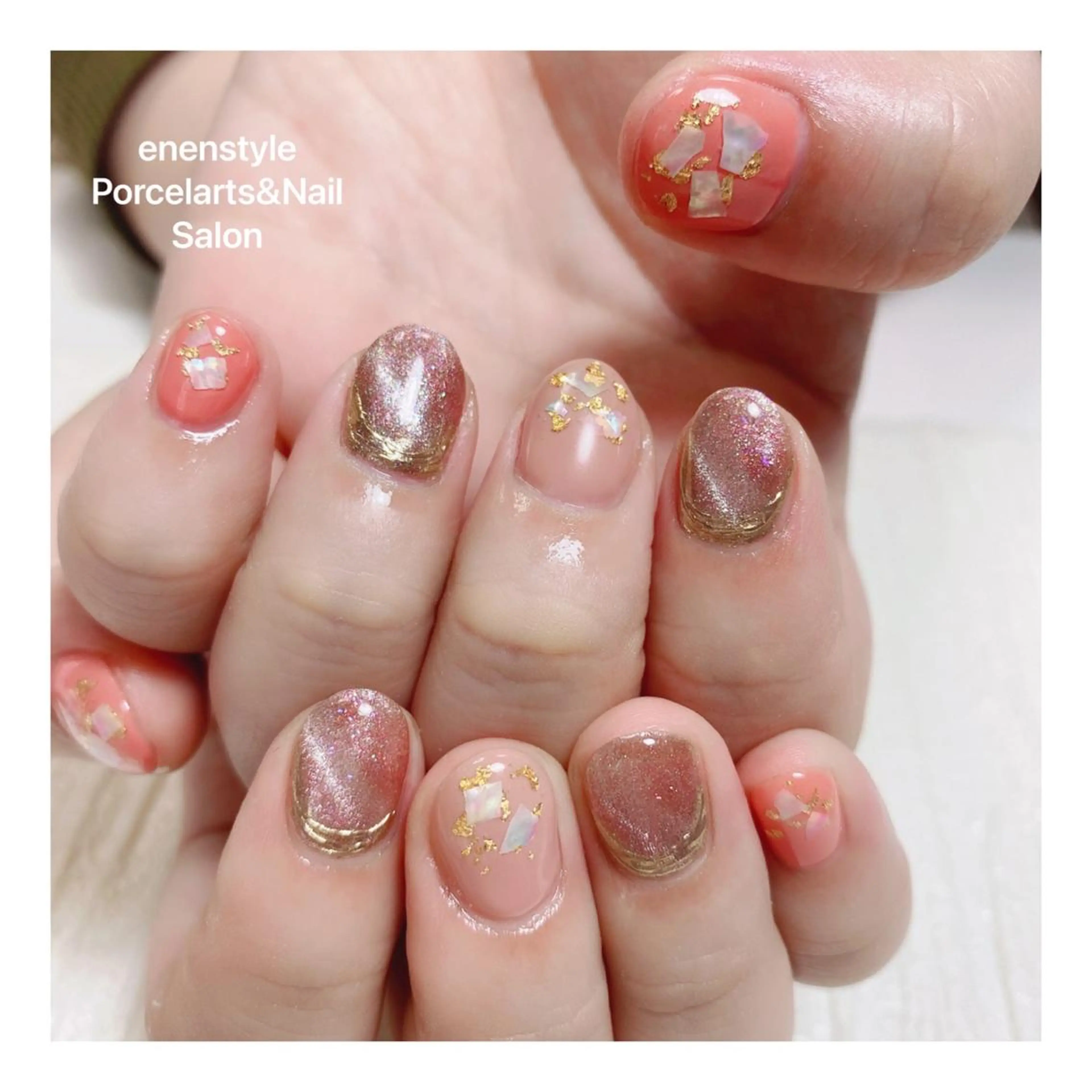 ショート ネイル ハンドネイル 👑enen style👑のネイルデザイン