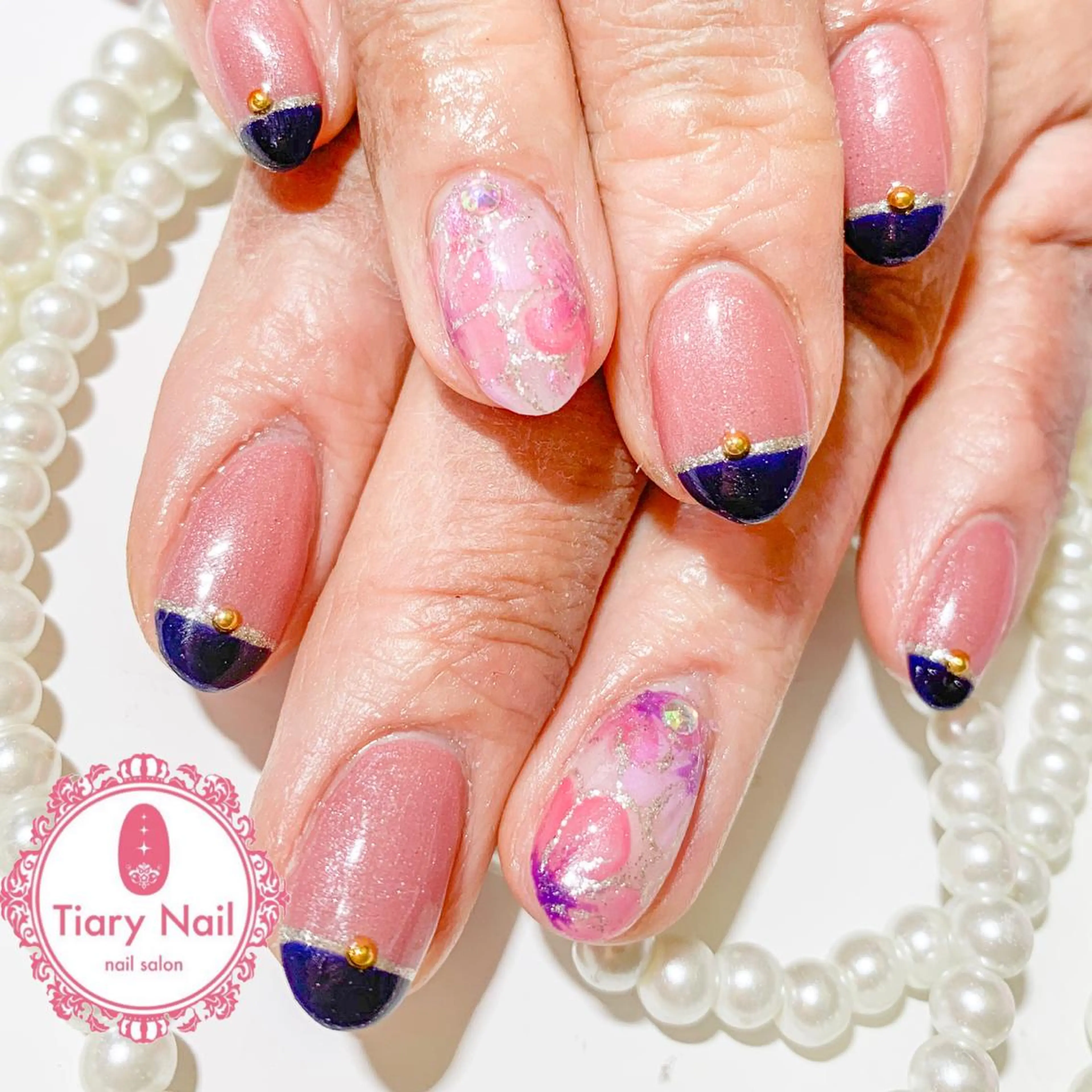 ネイル 桜ネイル 成人式 オフィスネイル 💗🪽Tiary Nail🪽💗のネイルデザイン