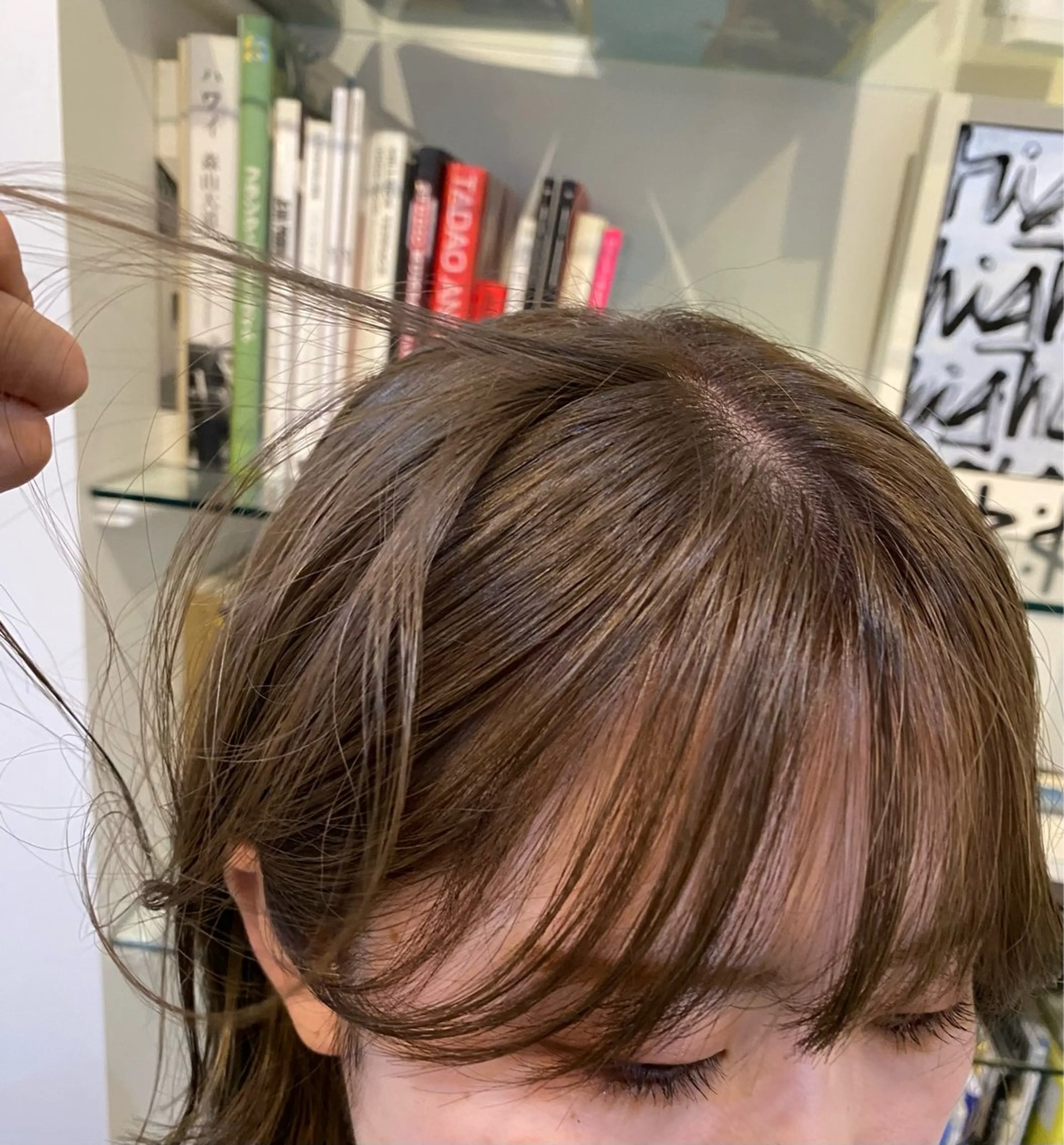 ミディアム カラー 永田 愛莉のヘアスタイル