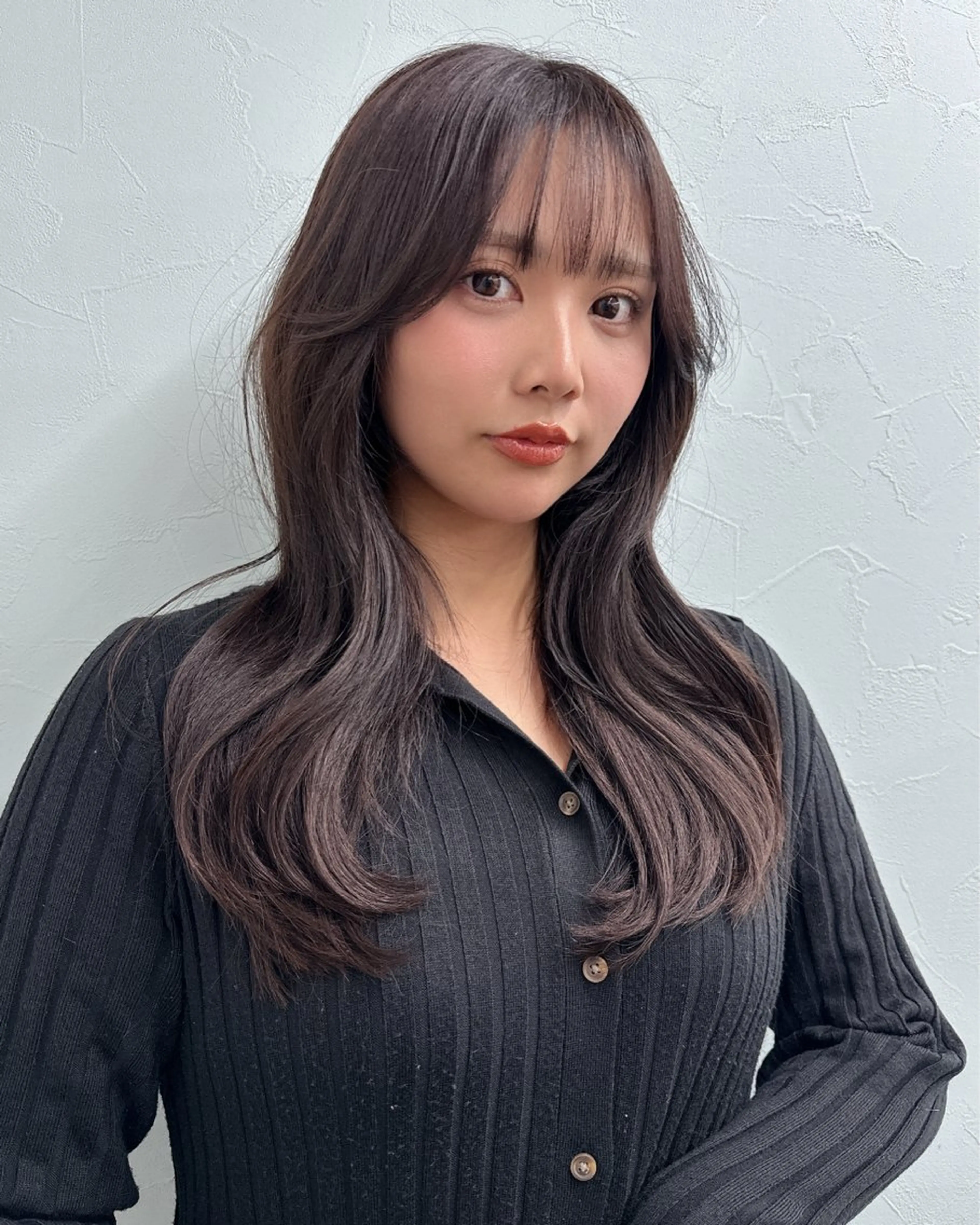 ミディアム カラー エクステ ヨシンモリ 韓国風ヘア カット ヘアカラー エクステ 盛れる顔周りカット ♥️韓国ヘア"ちぇるのヘアスタイル