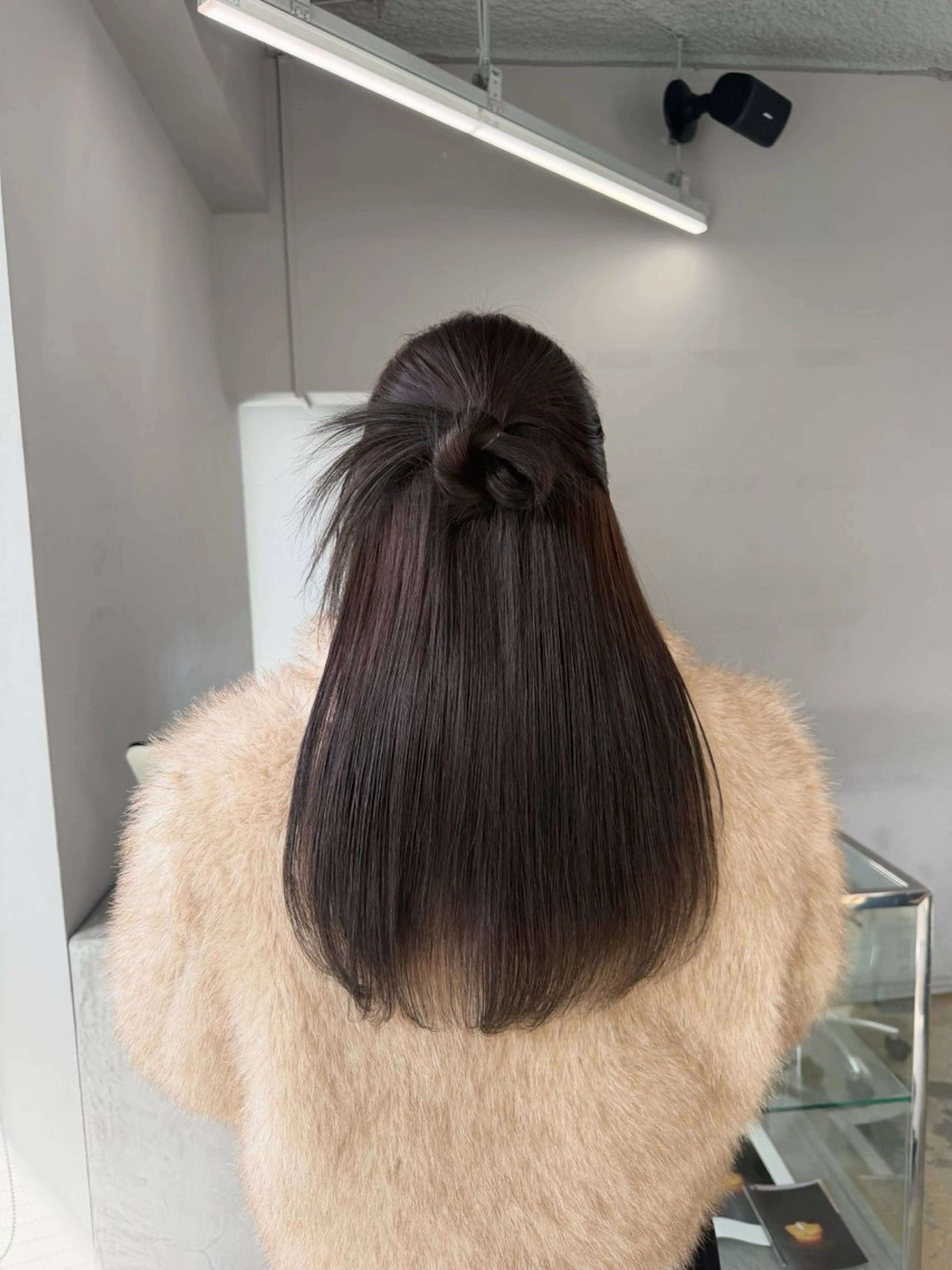 ロング カラー ヘアアレンジ ハーフアップ ヘアセット 愛莉/ラベンダー/ ベージュ/ブラウンのヘアスタイル