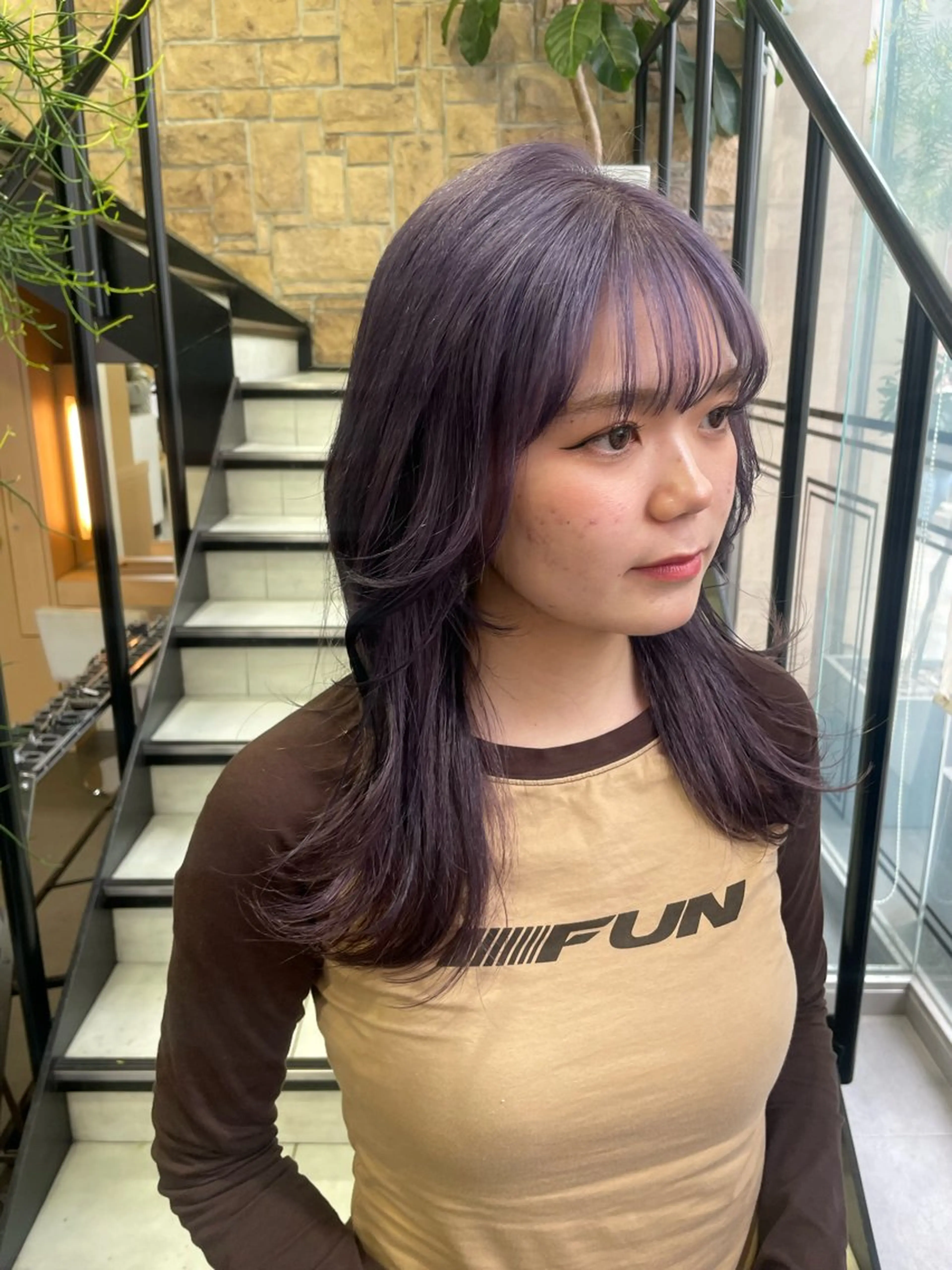 セミロング カラー レイヤー／マツエク 💋𝑨𝑵𝑵𝑨のヘアスタイル