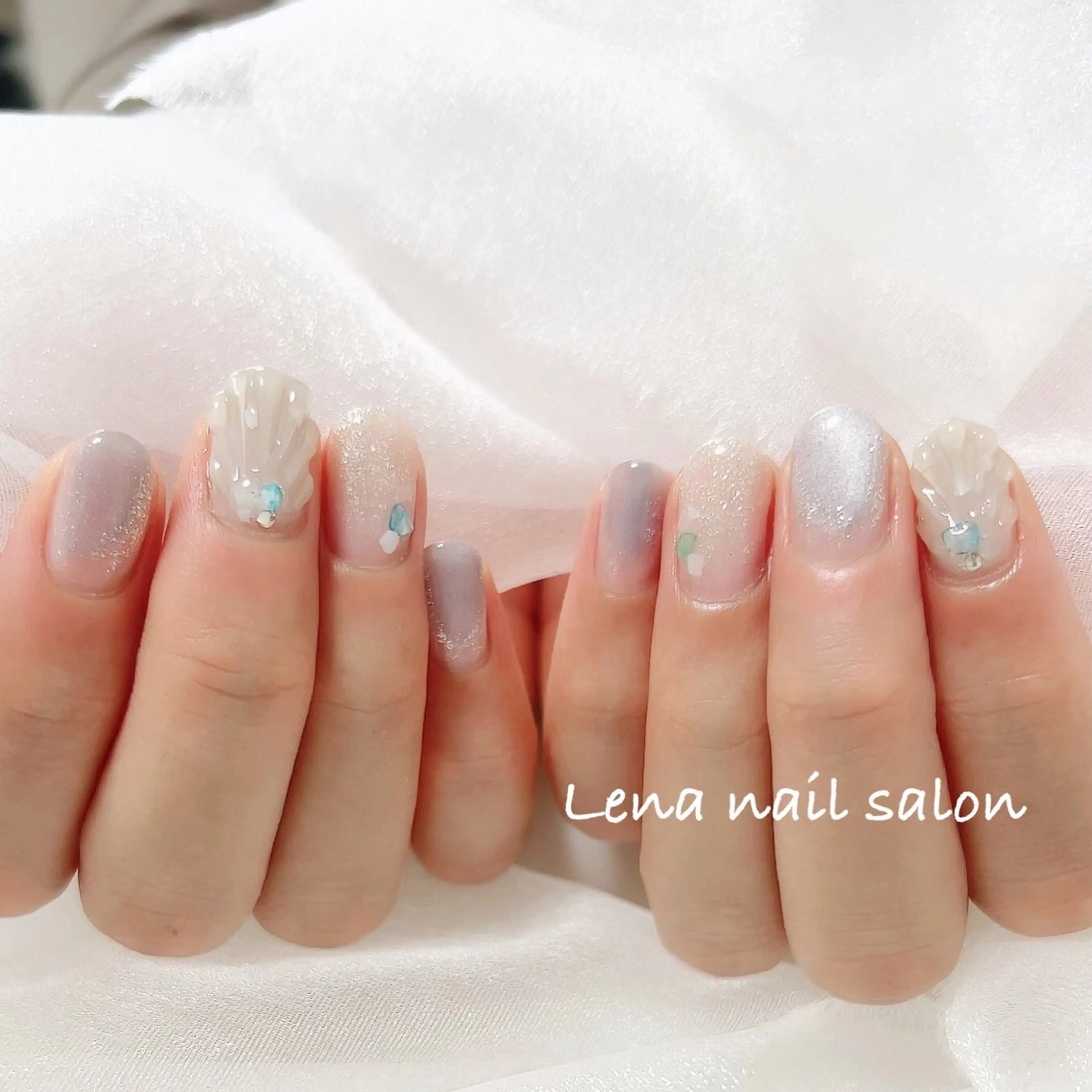 ネイル シンプルネイル 自爪育成ネイルケア Lena  nailのネイルデザイン