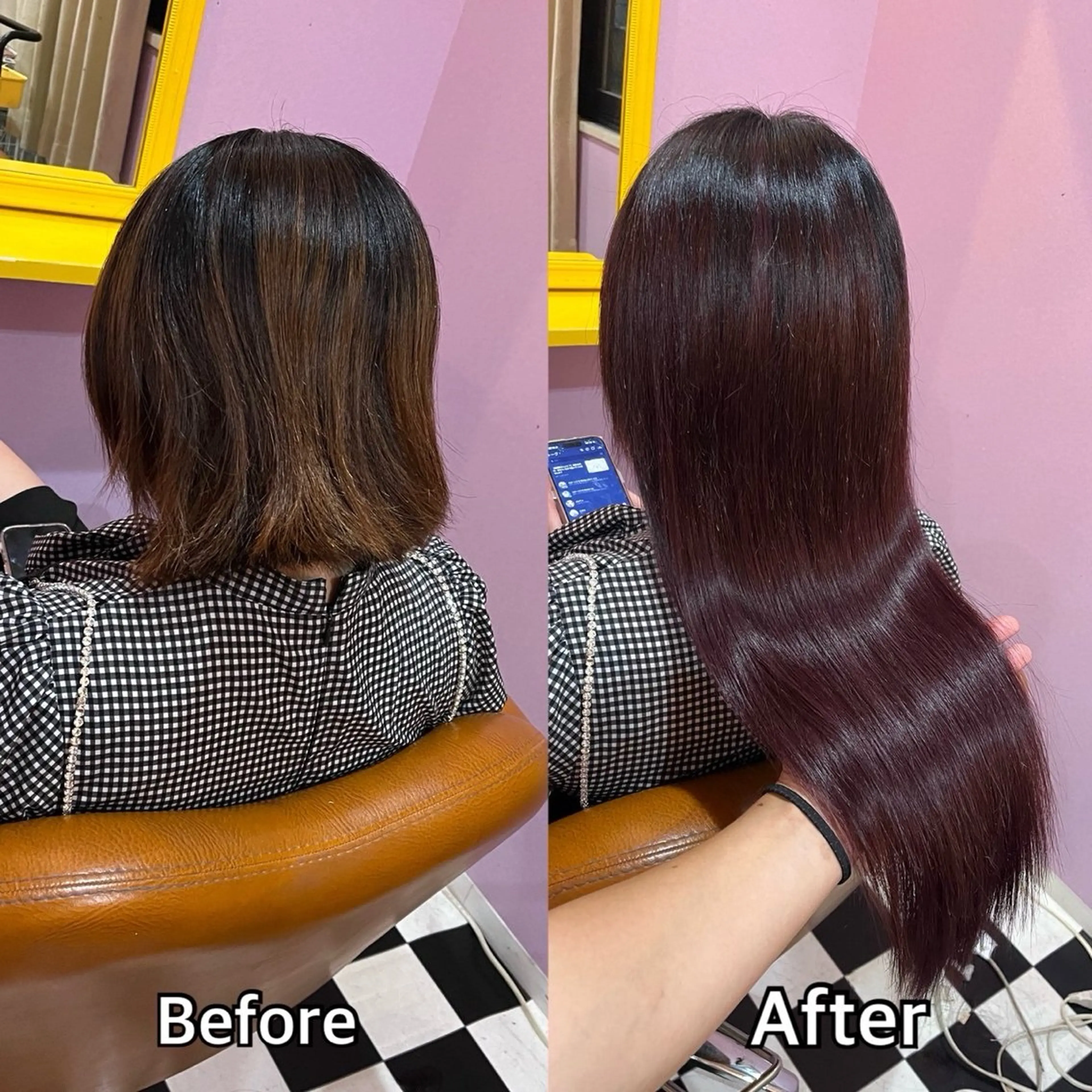 ロング シール＋ちび編み込み エクステ梅田🐨のヘアスタイル