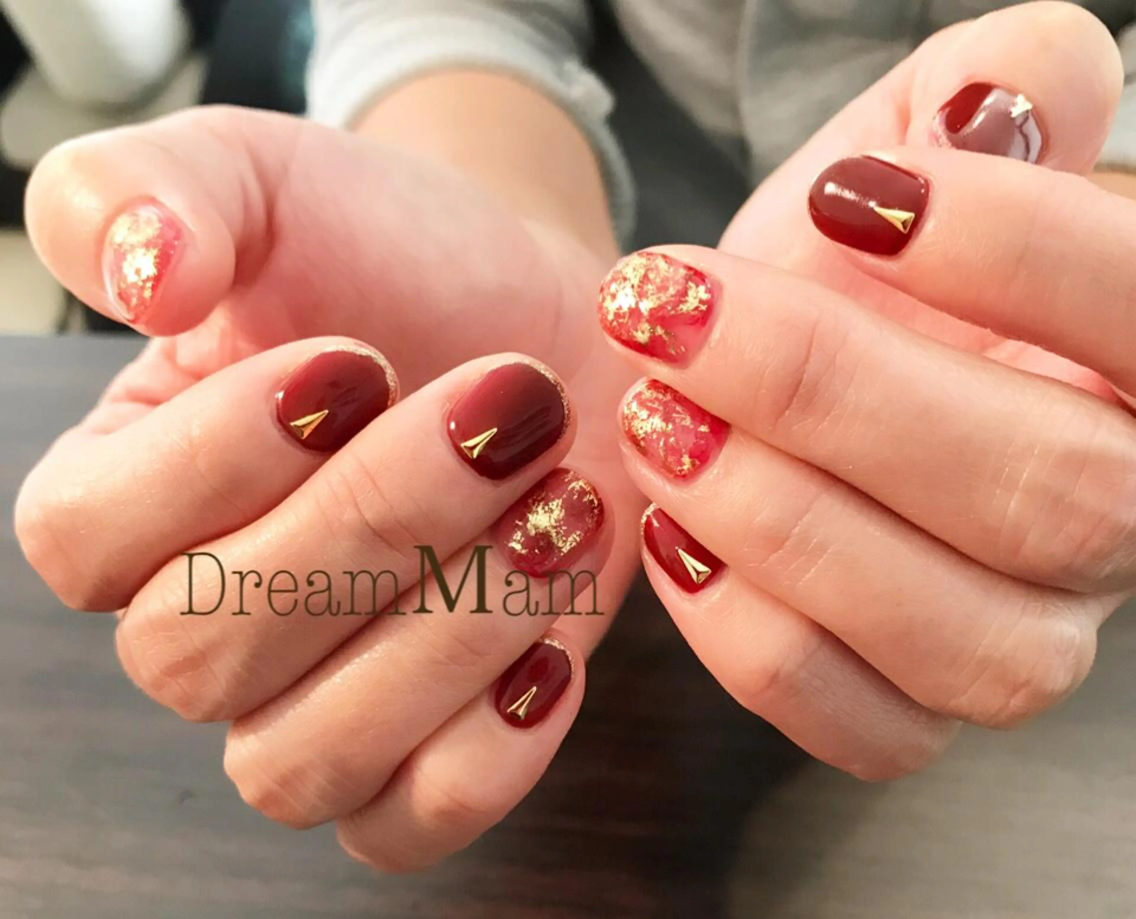ネイル べっ甲ネイル ボルドー ハンドネイル Nail Salon Ｄream Mamのネイルデザイン