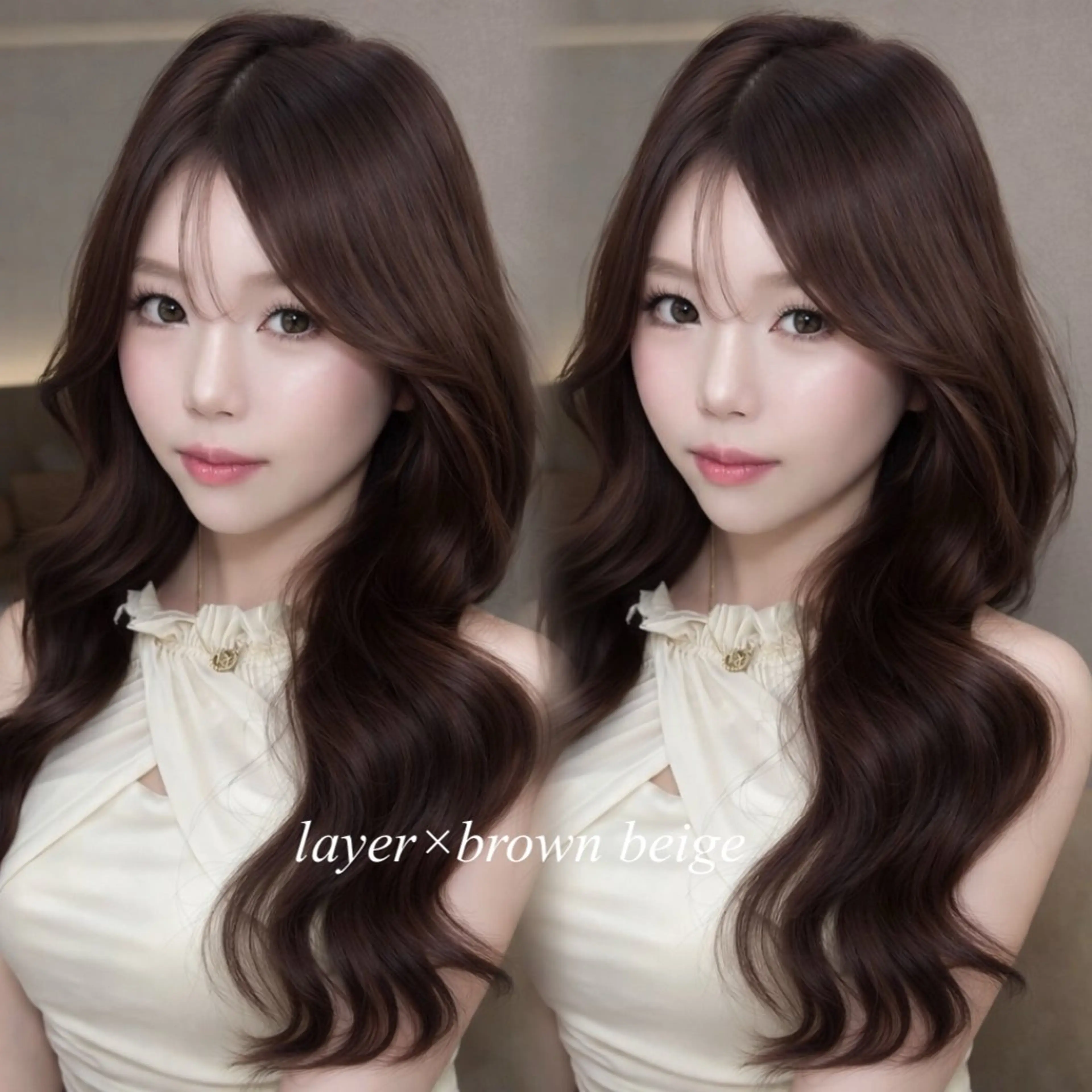 ロング カラー カット ヘアカラー トリートメント レイヤー/ブリなしW 美玖のヘアスタイル