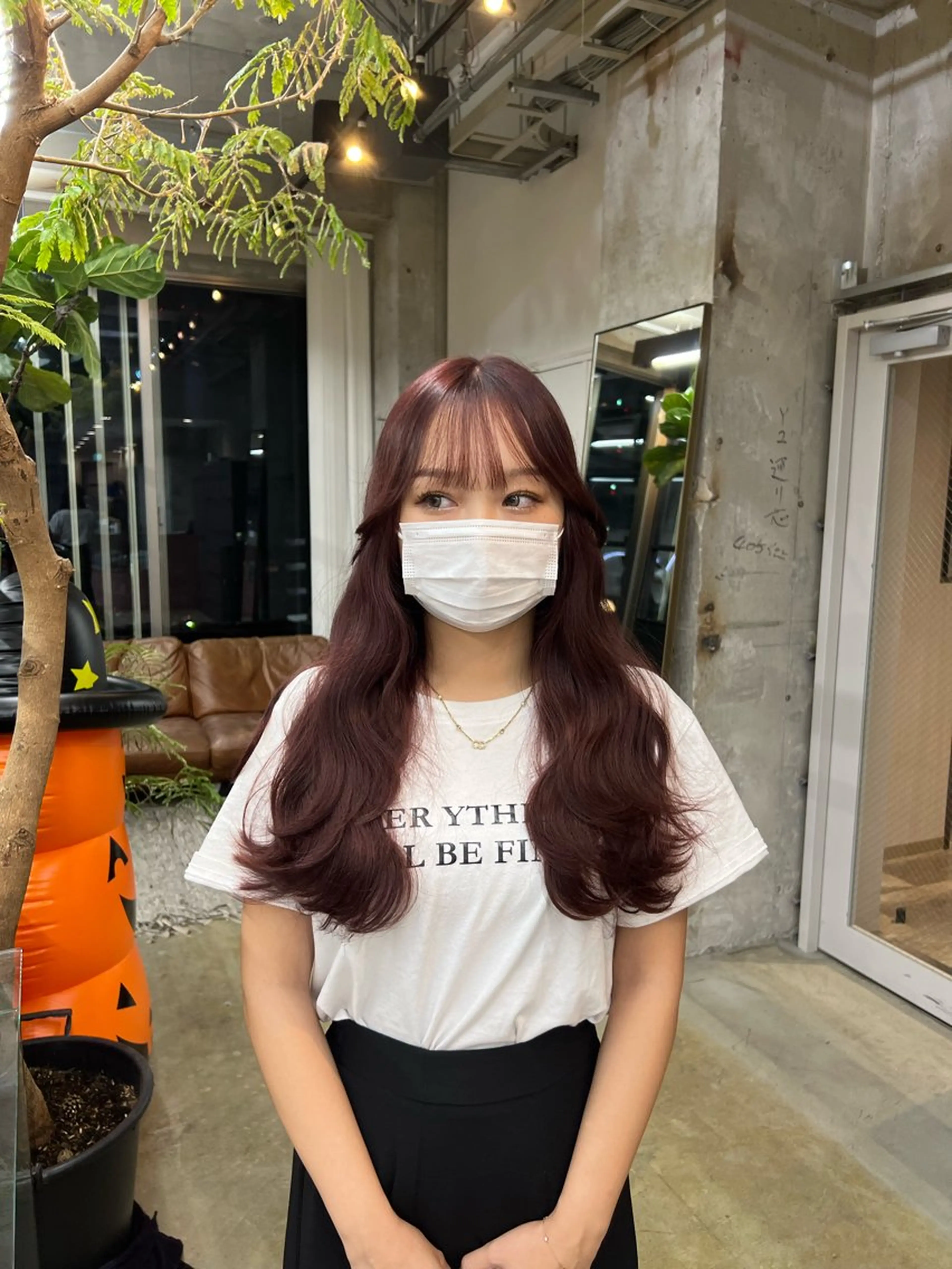 ロング カラー レイヤーカット era所属・azumi/ボブ/暖 色/オリーブ/縮毛のヘアスタイル