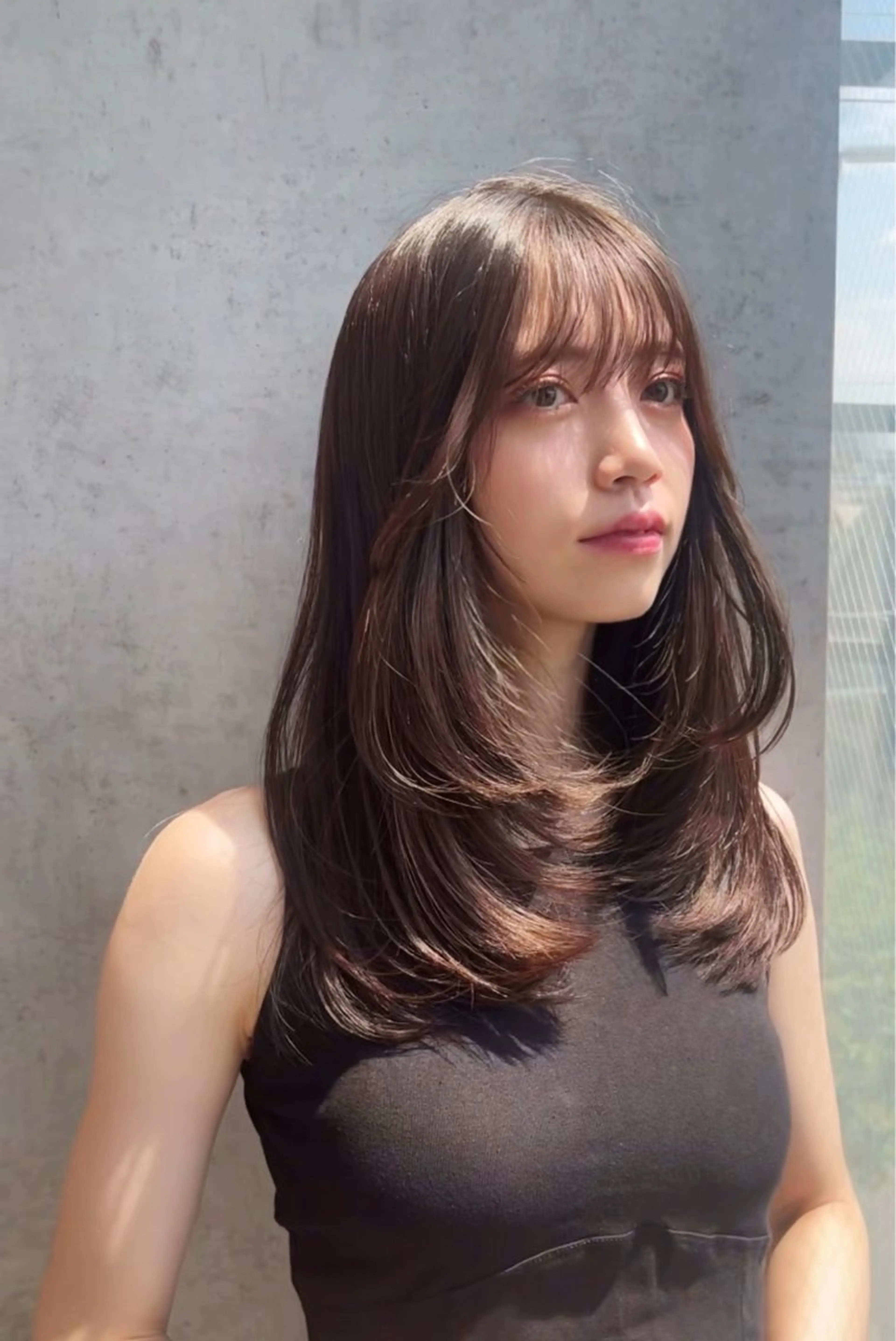 ロング カラー 山崎/ボブ縮毛矯正 レイヤー髪質改善のヘアスタイル