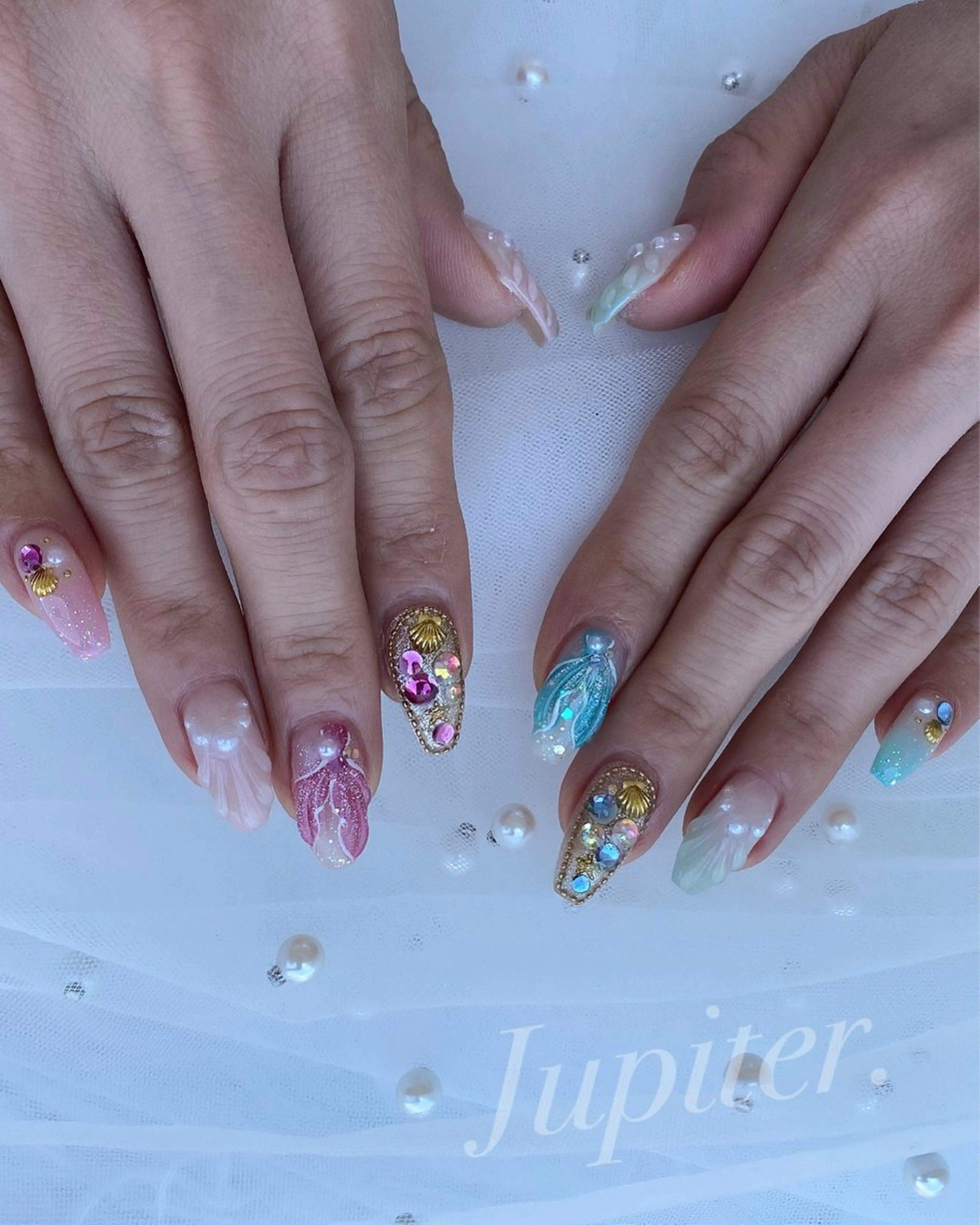 ネイル 夏ネイル ハンドネイル Jupiter .のネイルデザイン