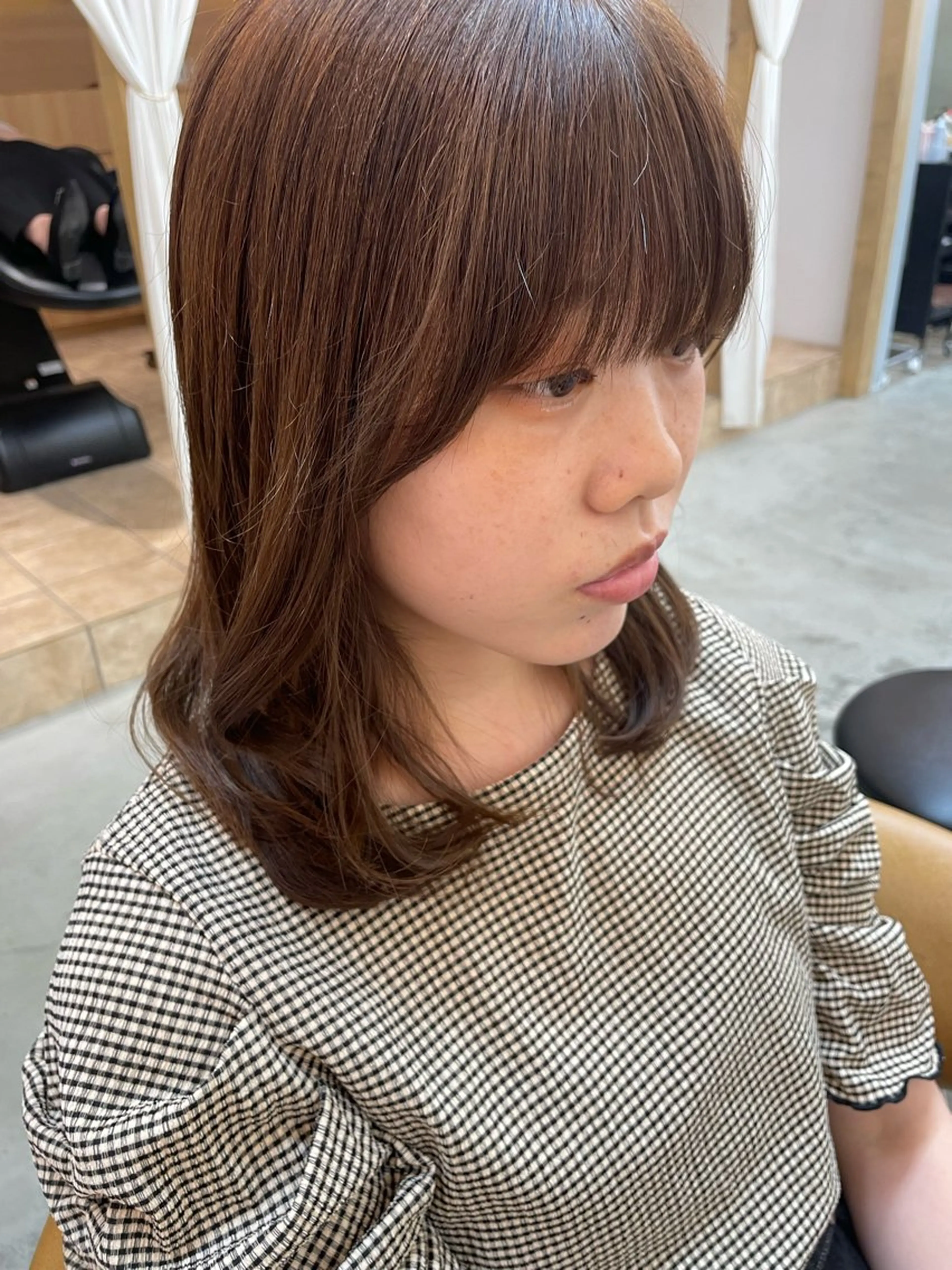 セミロング カット ヘアカラー トリートメント オリーブベージュ/シ ョートボブたまき🧡のヘアスタイル