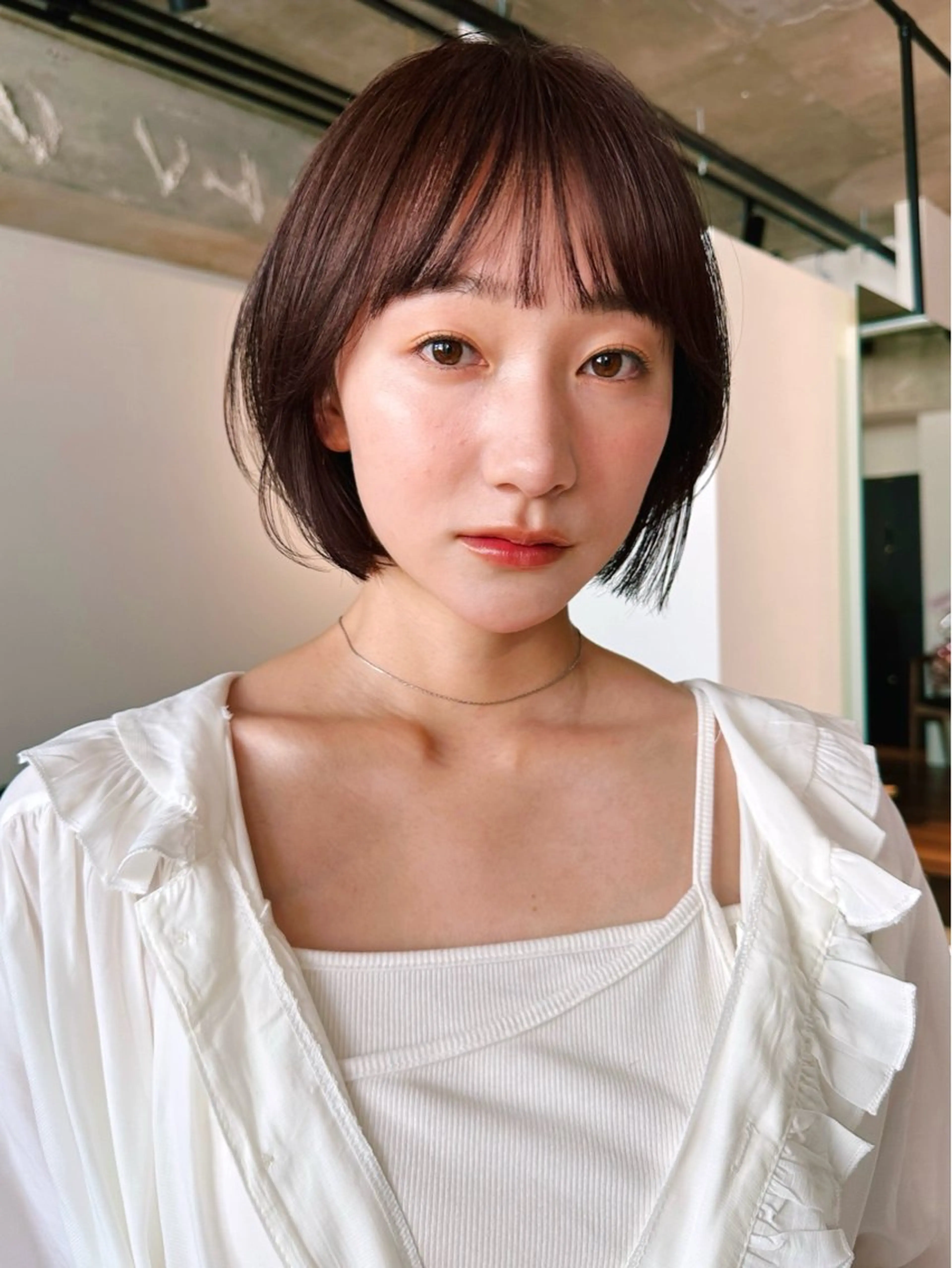 ショート カラー パーマ 🫧小顔×似合わせ× 透明感カラー🫧のヘアスタイル