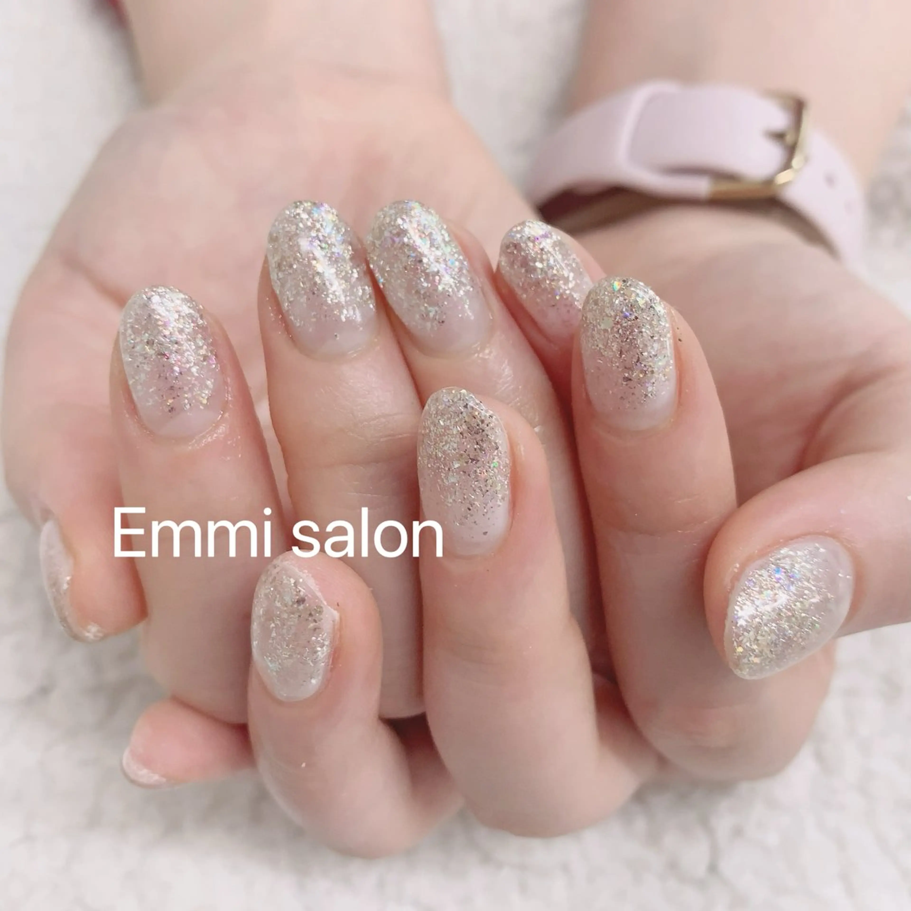 ネイル 韓国ネイル ラメ(グリッター) Emmi salonのネイルデザイン