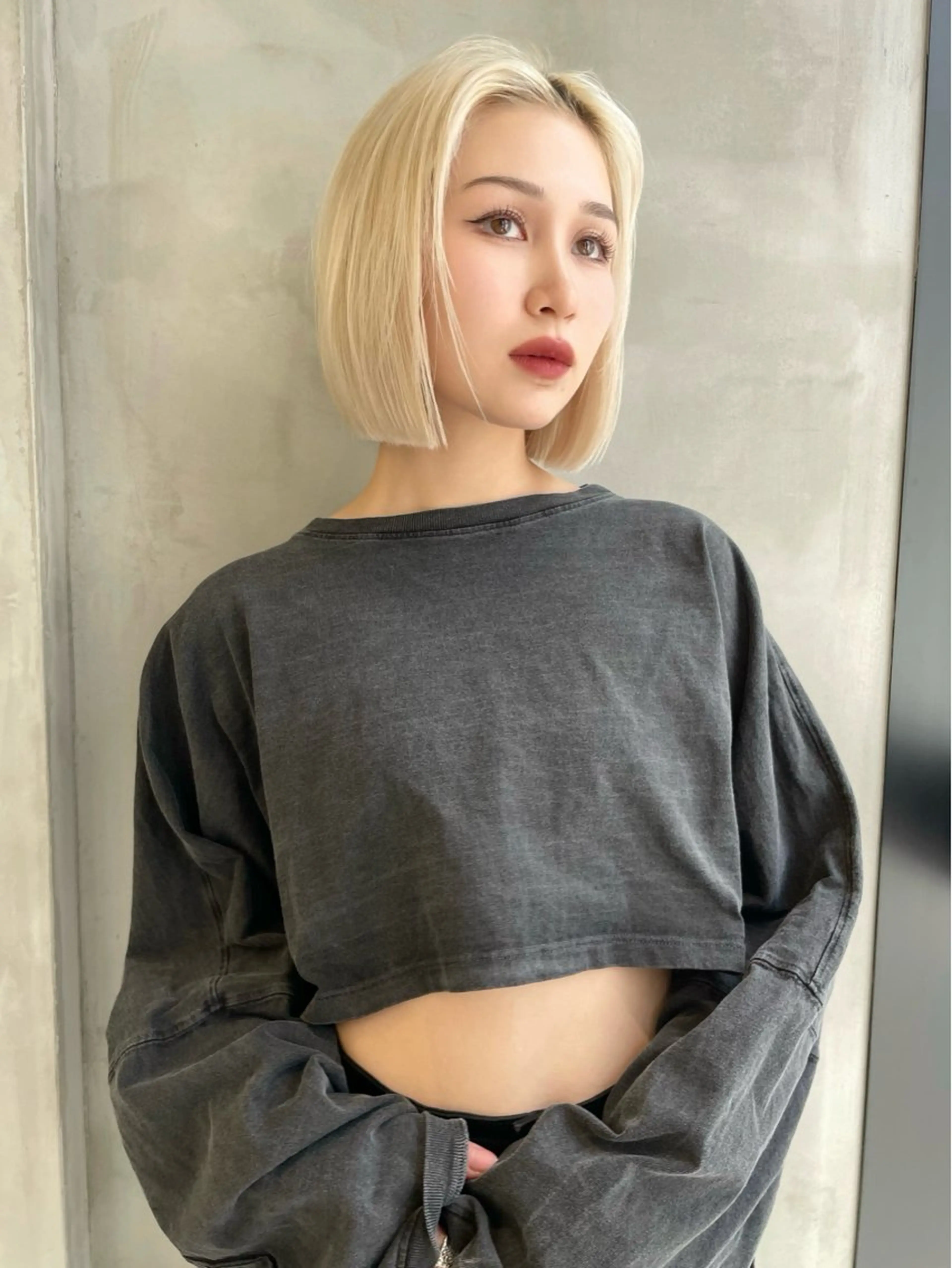 ミディアム カラー ブリーチなし 透明感カラー/艶髪のヘアスタイル