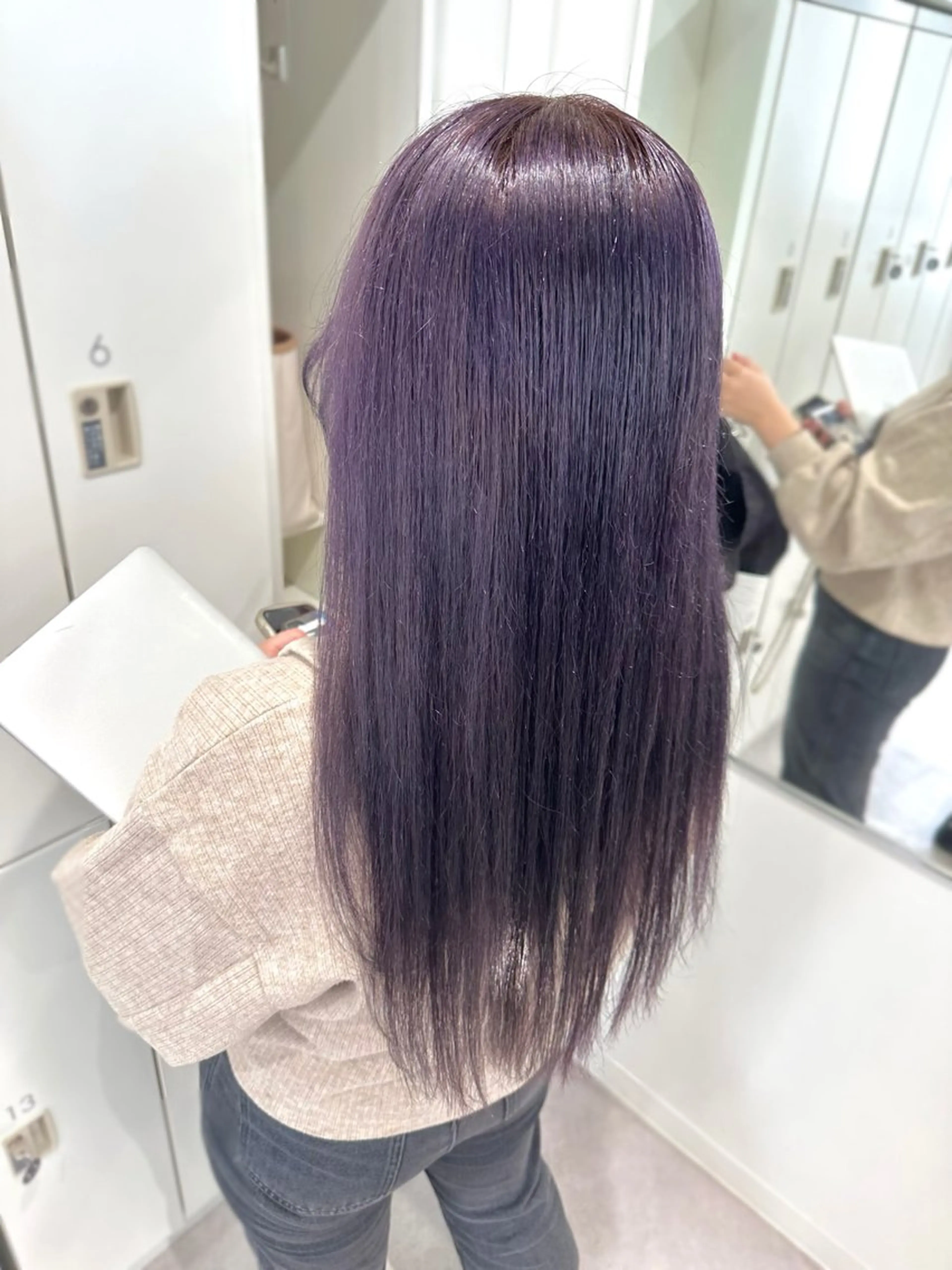 セミロング カラー ブリーチ ラベンダーカラー ヘアカラー 渋谷韓国ヘア🇰🇷 SAYAKA🩶ᩚのヘアスタイル