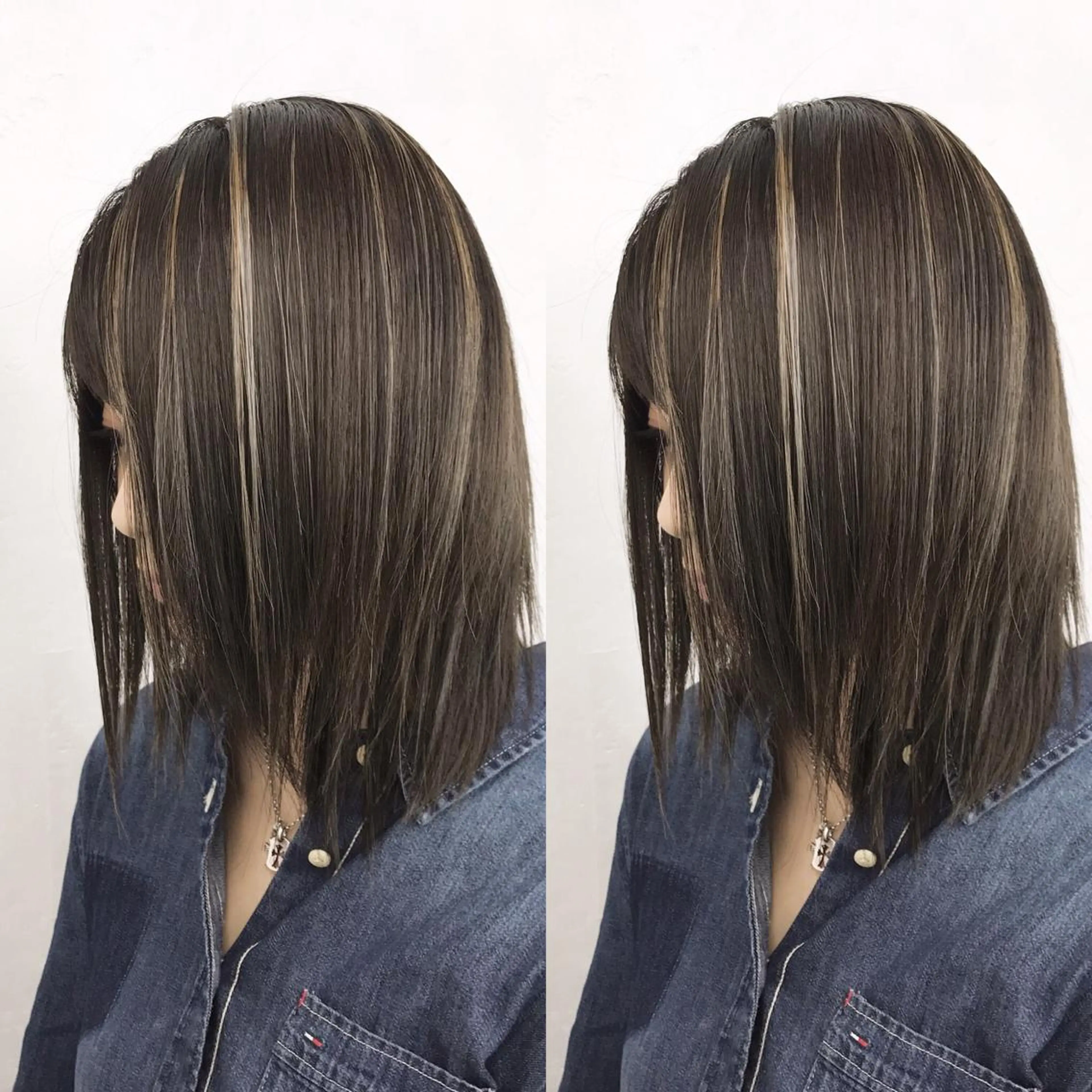 ロング カラー グレージュ ハイライトカラー ハイライト ヘアカラー TATSUYA アートディレクターのヘアスタイル