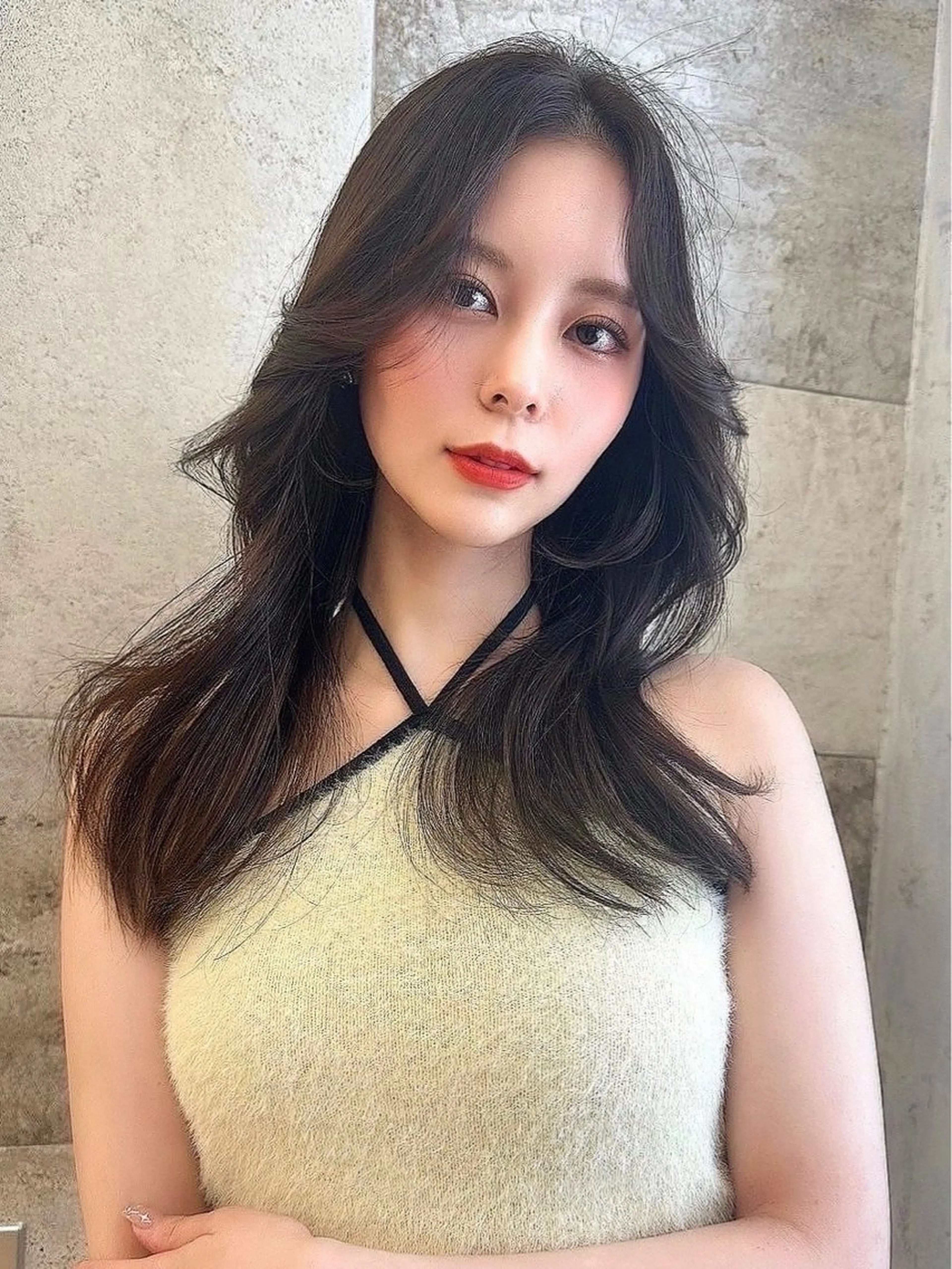 ロング カット ヘアカラー トリートメント Kanami/韓国風 /艶カラーのヘアスタイル