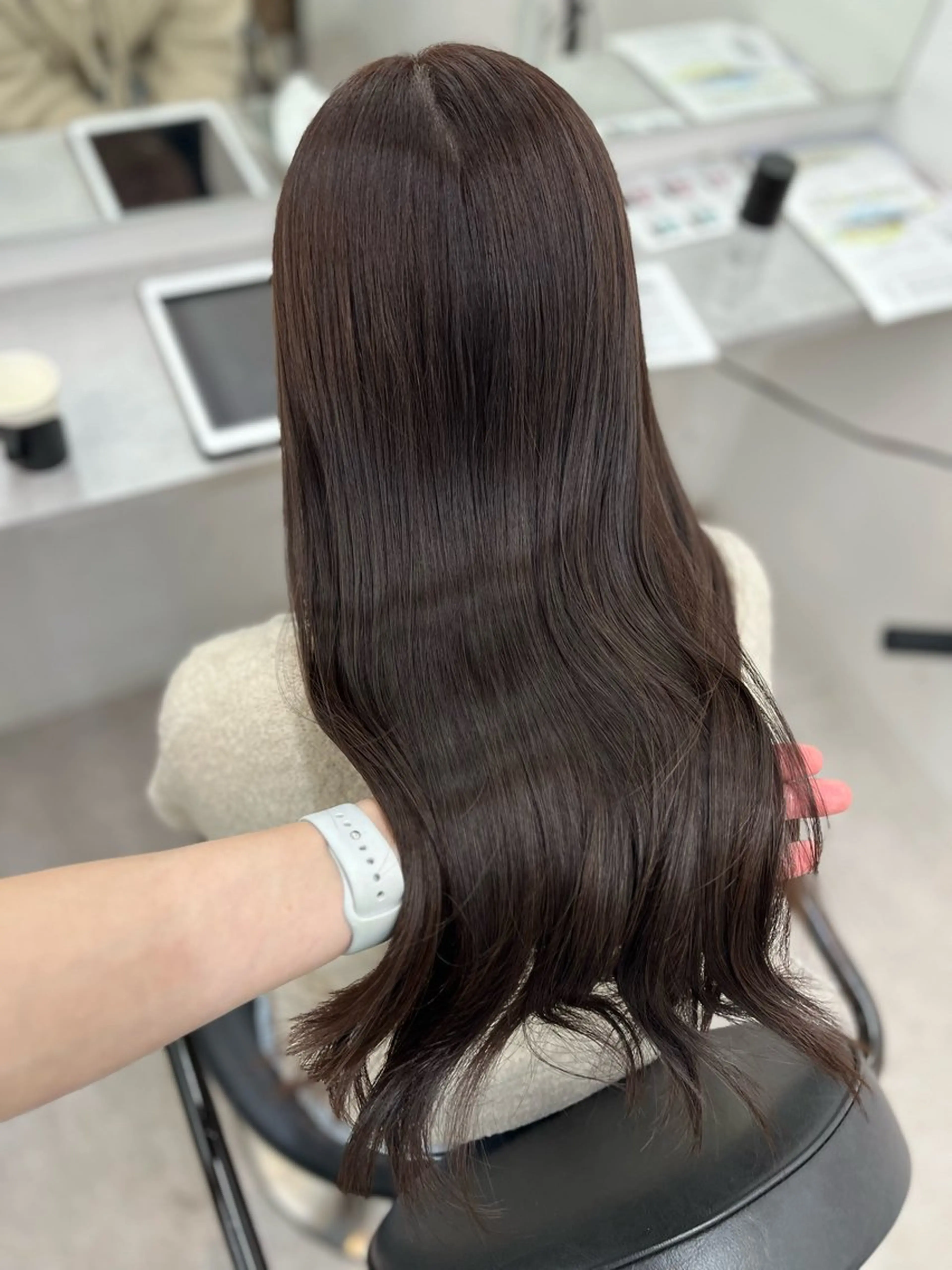 ロング カラー ブラウンカラー チョコレートブラウン カット ヘアカラー トリートメント 🫧ぷる艶カラー🫧 Yuubi🦩のヘアスタイル