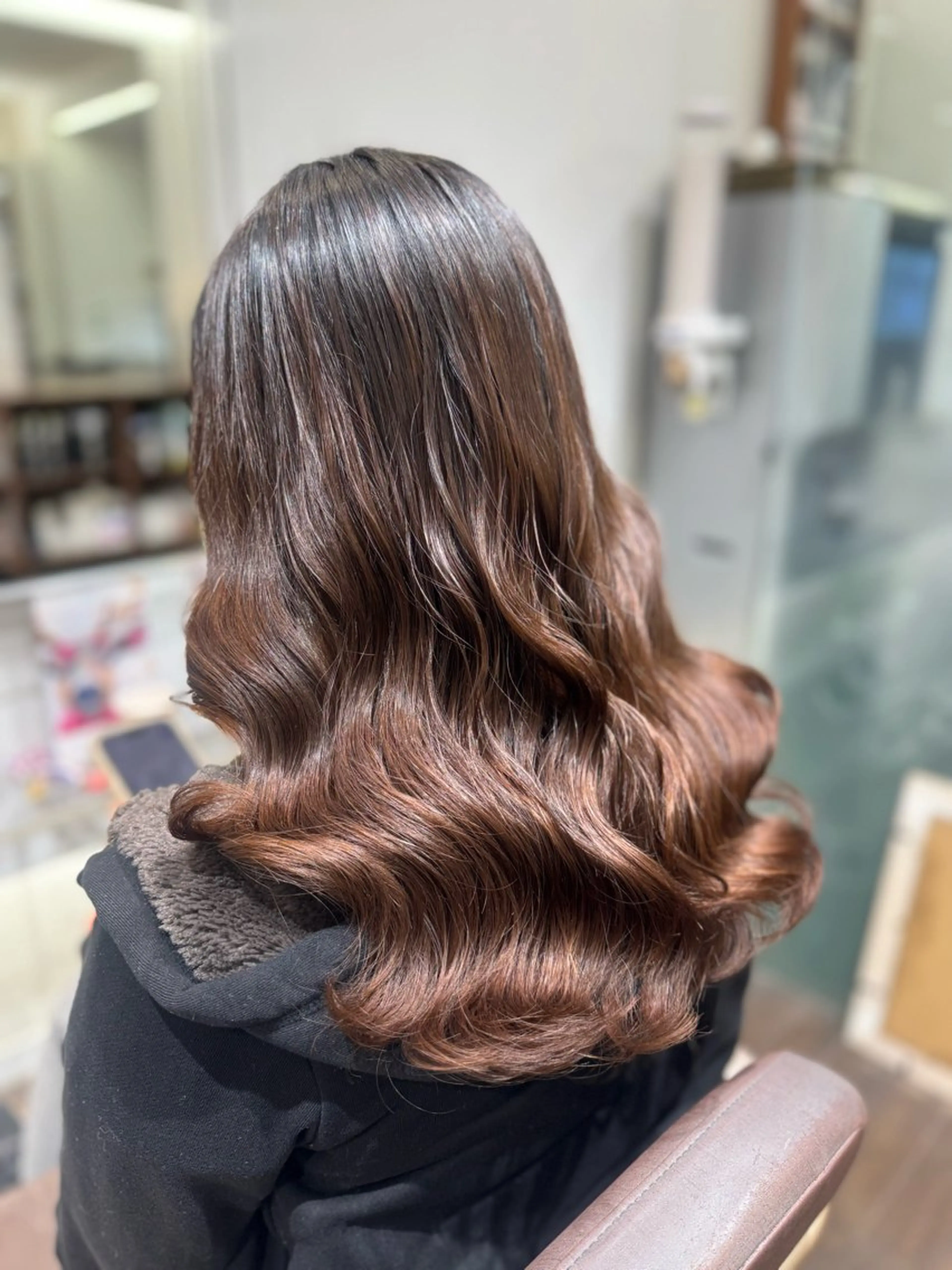 セミロング セミロングパーマ 顔まわりレイヤー 韓国風ヘア レイヤーカット カット パーマ 大人可愛い♡コテ巻き パーマ🌼杉田 萌恵のヘアスタイル