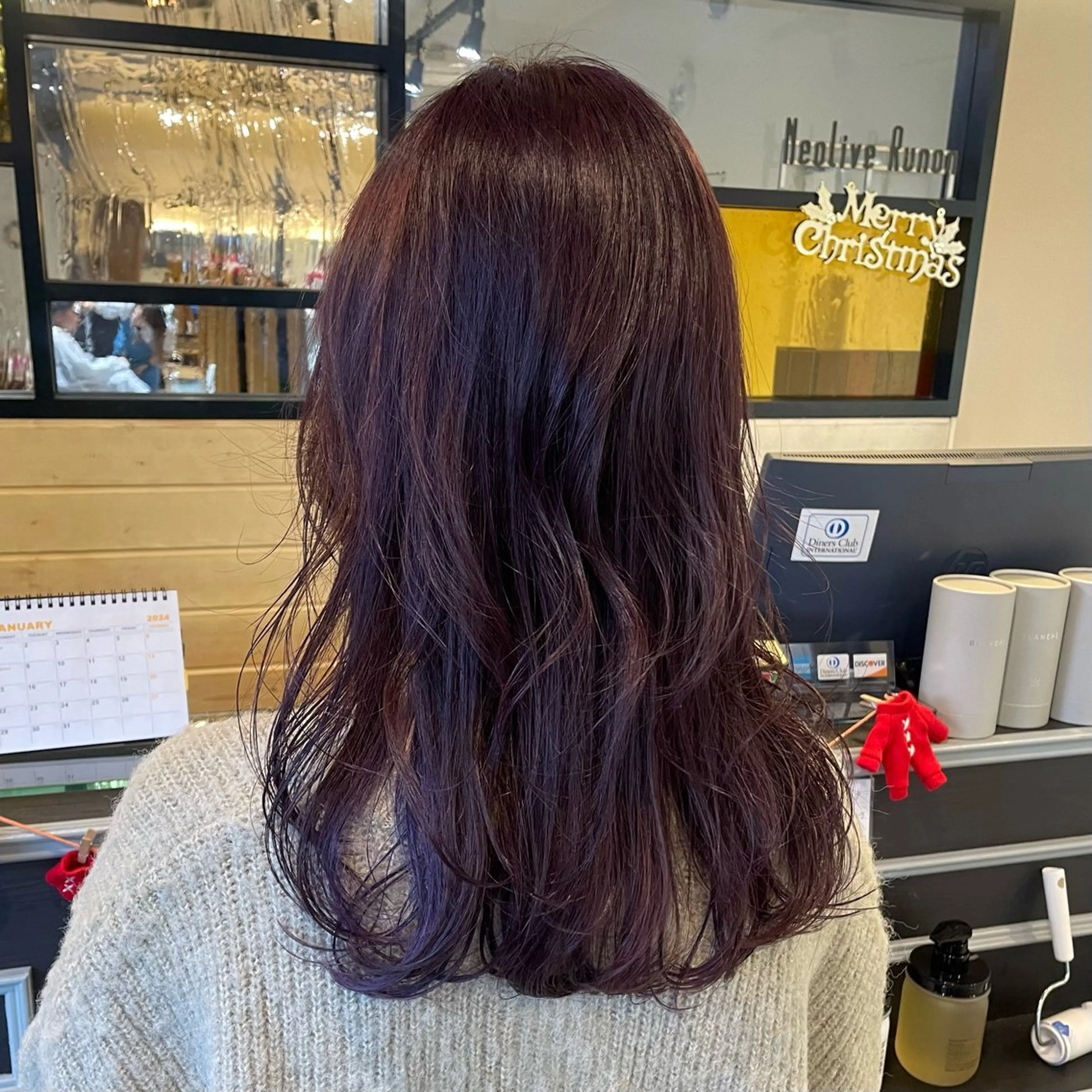 セミロング カラー スナコザワ レナのヘアスタイル