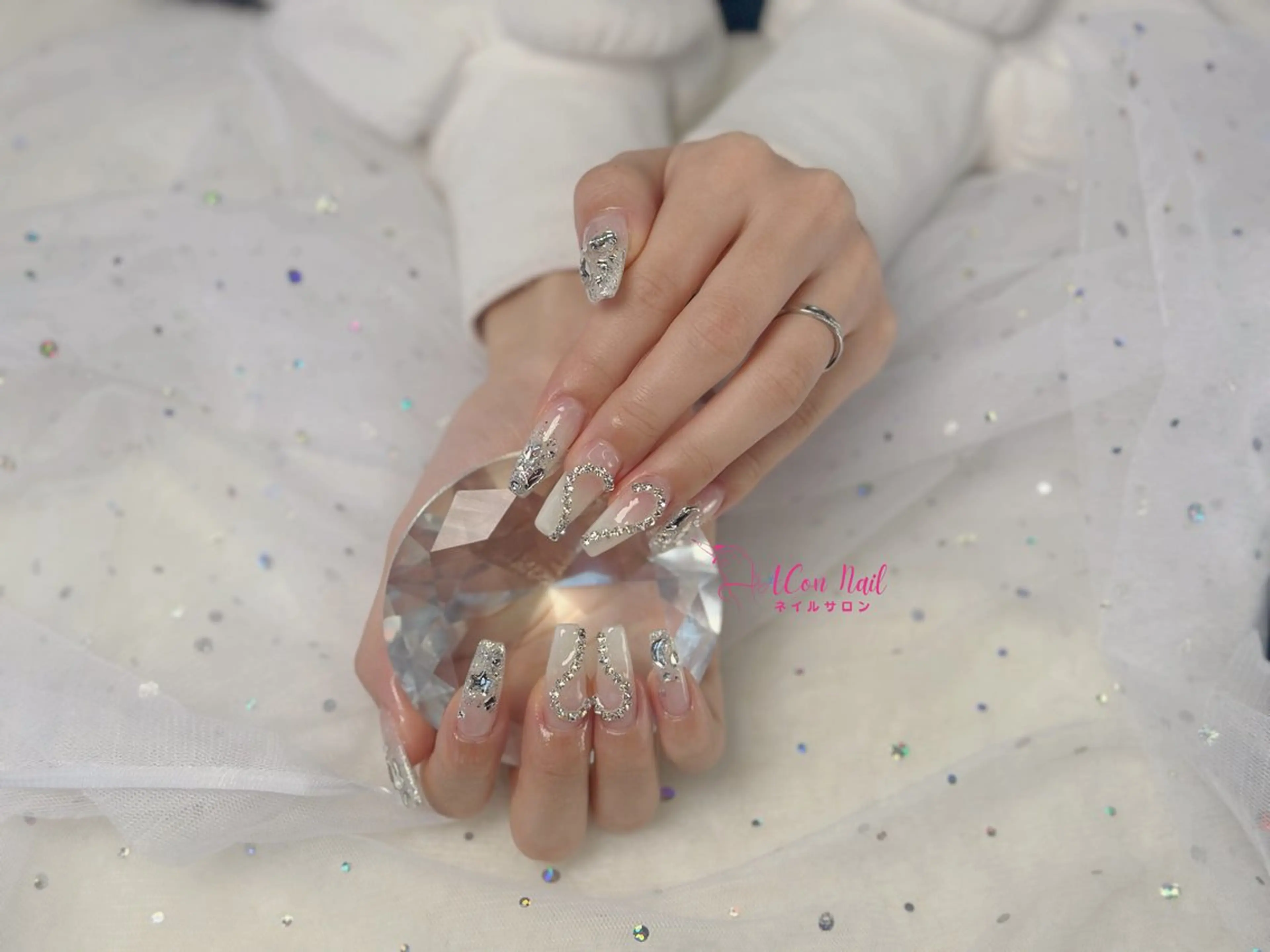 ネイル 桜ネイル 長さ出し フラワーネイル フレンチネイル ジェルネイル ACon NailSalonのネイルデザイン
