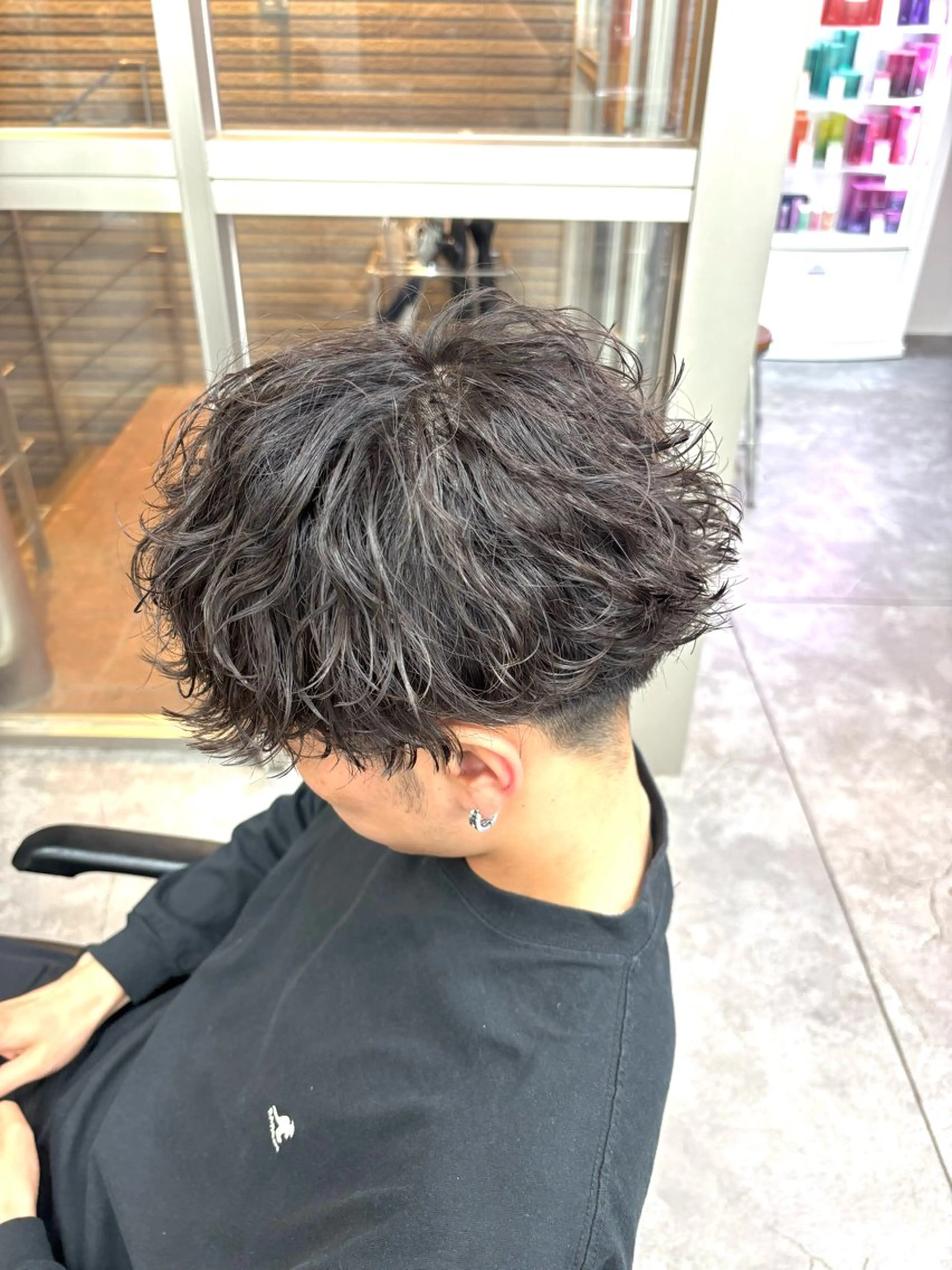 【🇰🇷ゆるい大きいカール🇰🇷】メンズシャドウパーマ+カット+1stepトリートメント付の写真