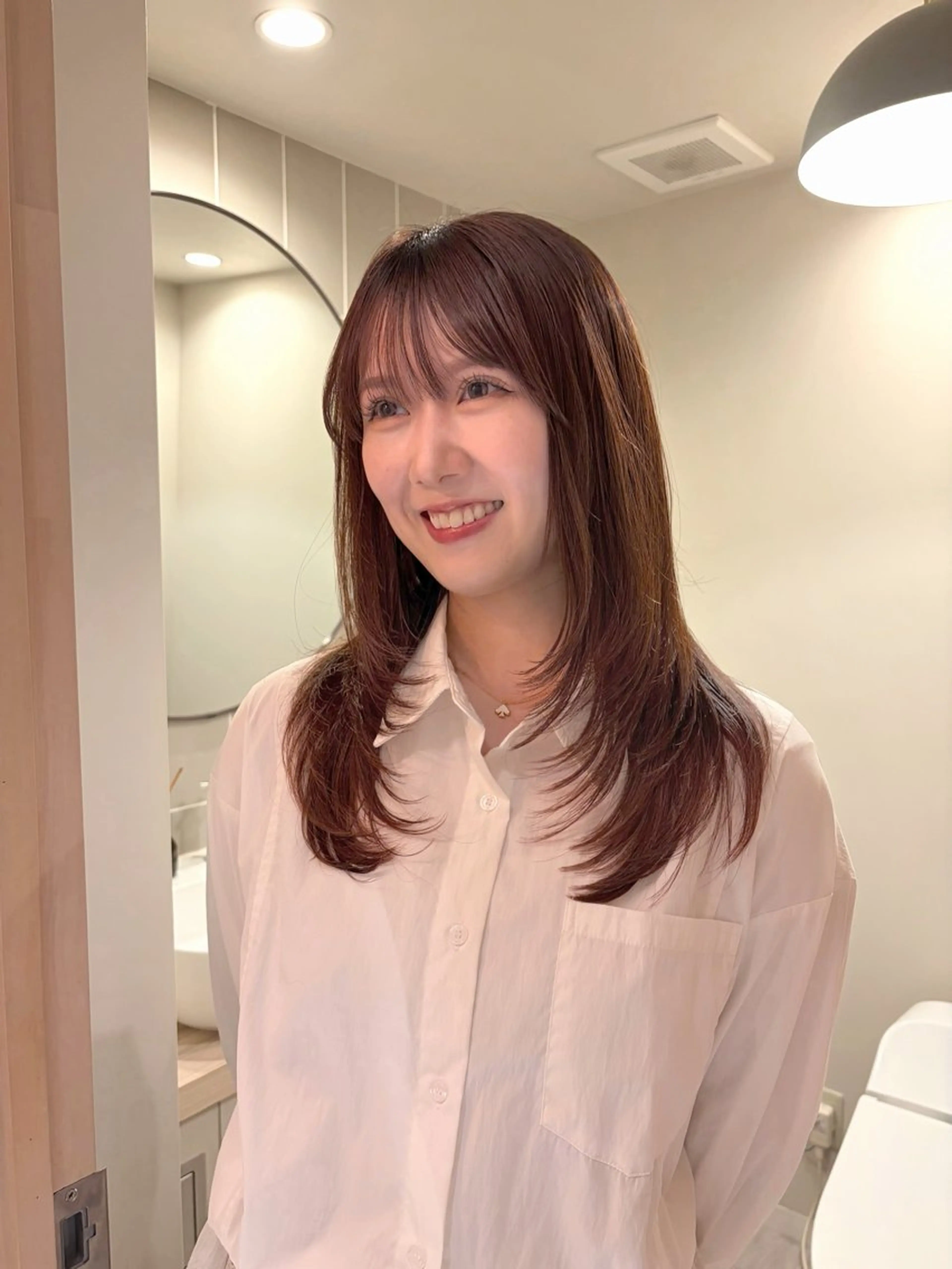 ミディアム カラー カット ヘアカラー -みつま はるな-のヘアスタイル