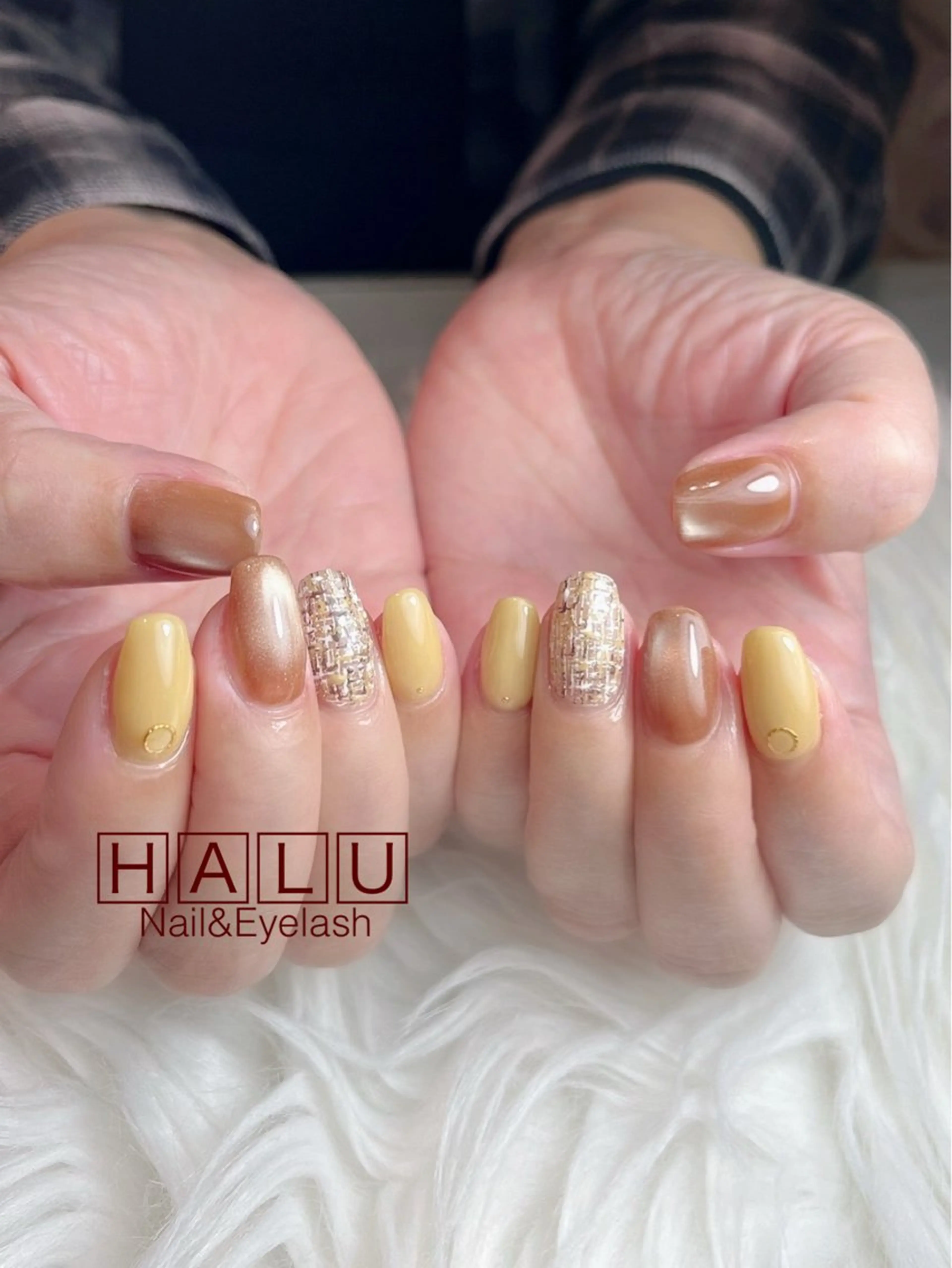 ネイル ツイードネイル ハンドネイル フットネイル HALU ハルのネイルデザイン