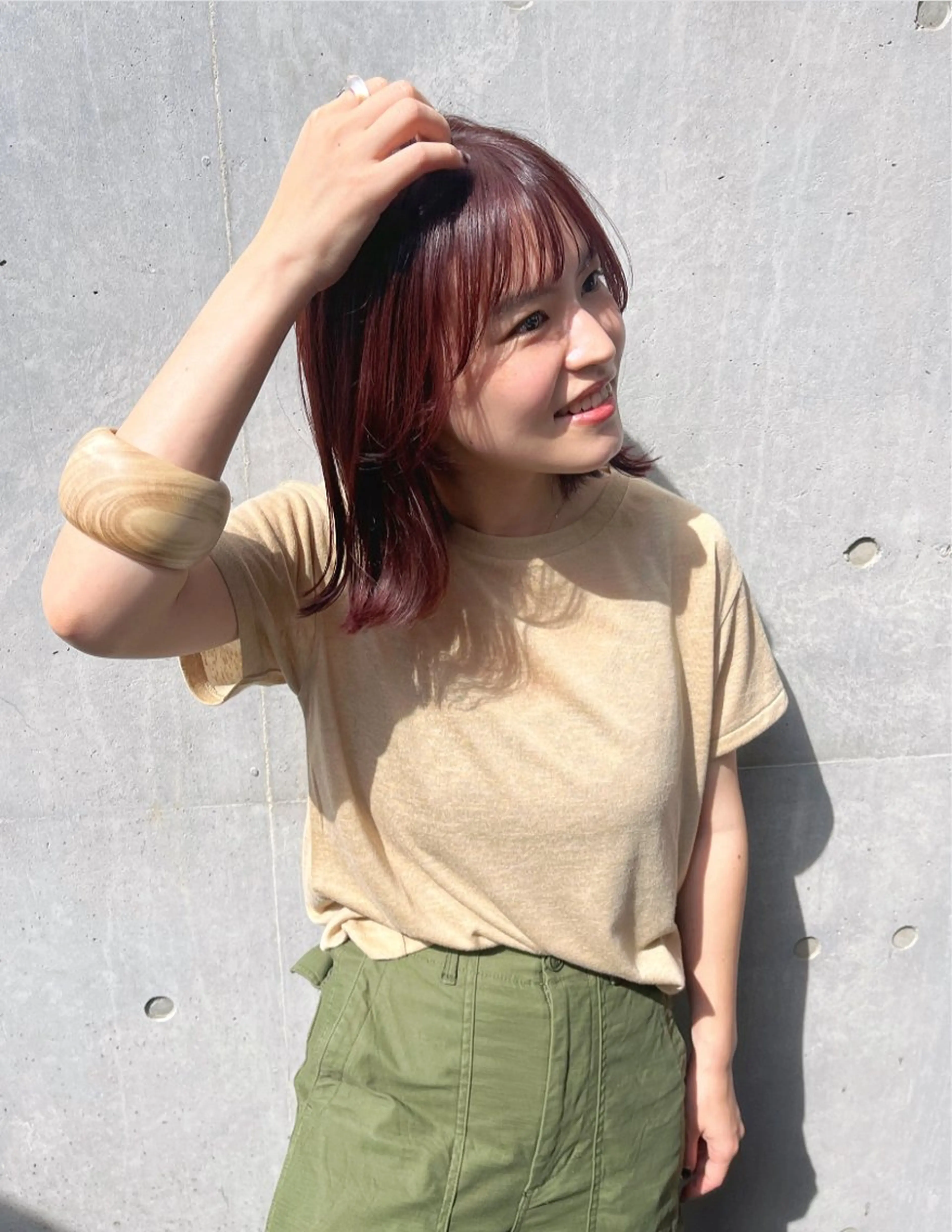 セミロング カラー ブリーチ ブリーチなしカラー ピンクカラー 暖色カラー/ピンク カラー/HARUKAのヘアスタイル