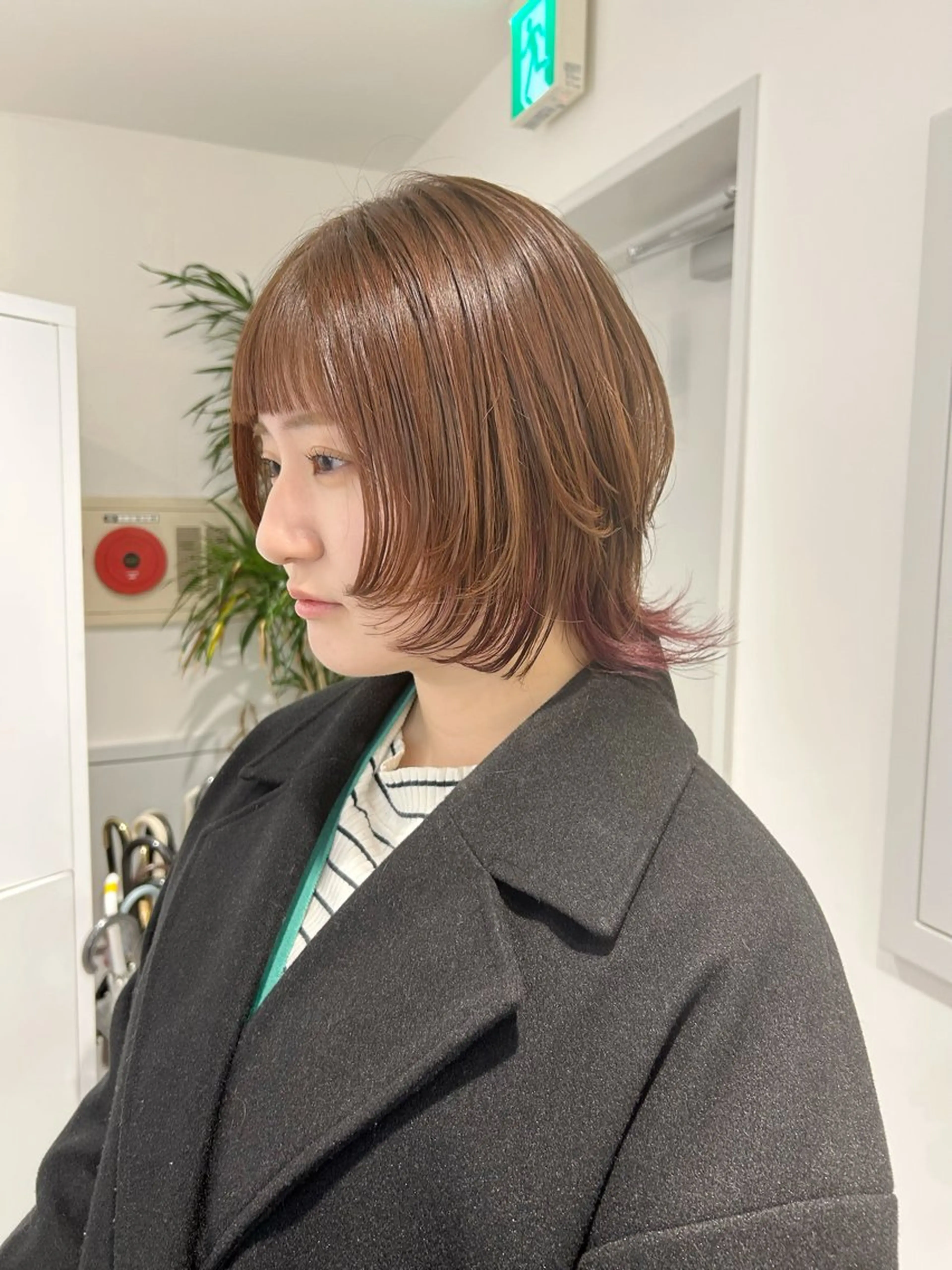 ミディアム カラー ボブレイヤー インナーカラー ボブ レイヤーカット ウルフカット カット ヘアカラー トリートメント 池袋/レイヤー/ 顔まわり/taigaのヘアスタイル