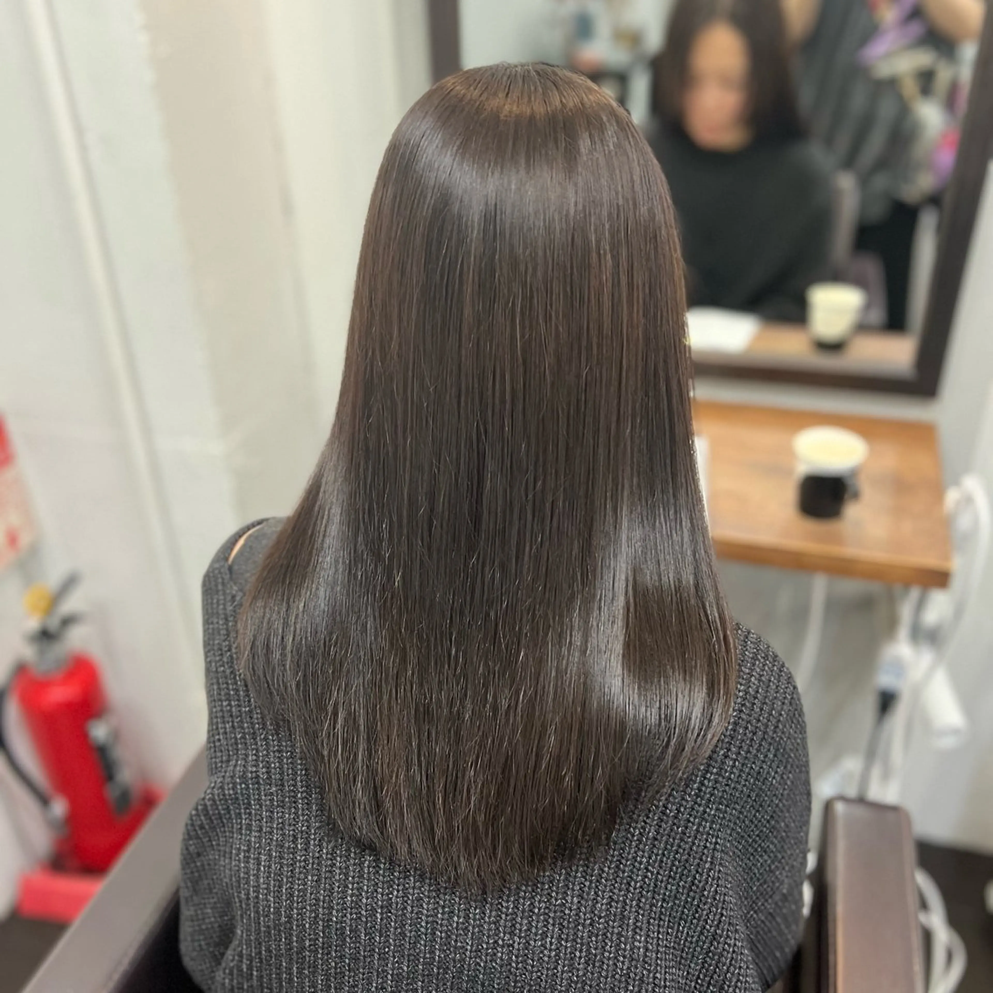 セミロング カラー グレージュ 髪質改善✖️透明感/ レイヤー/はるなのヘアスタイル