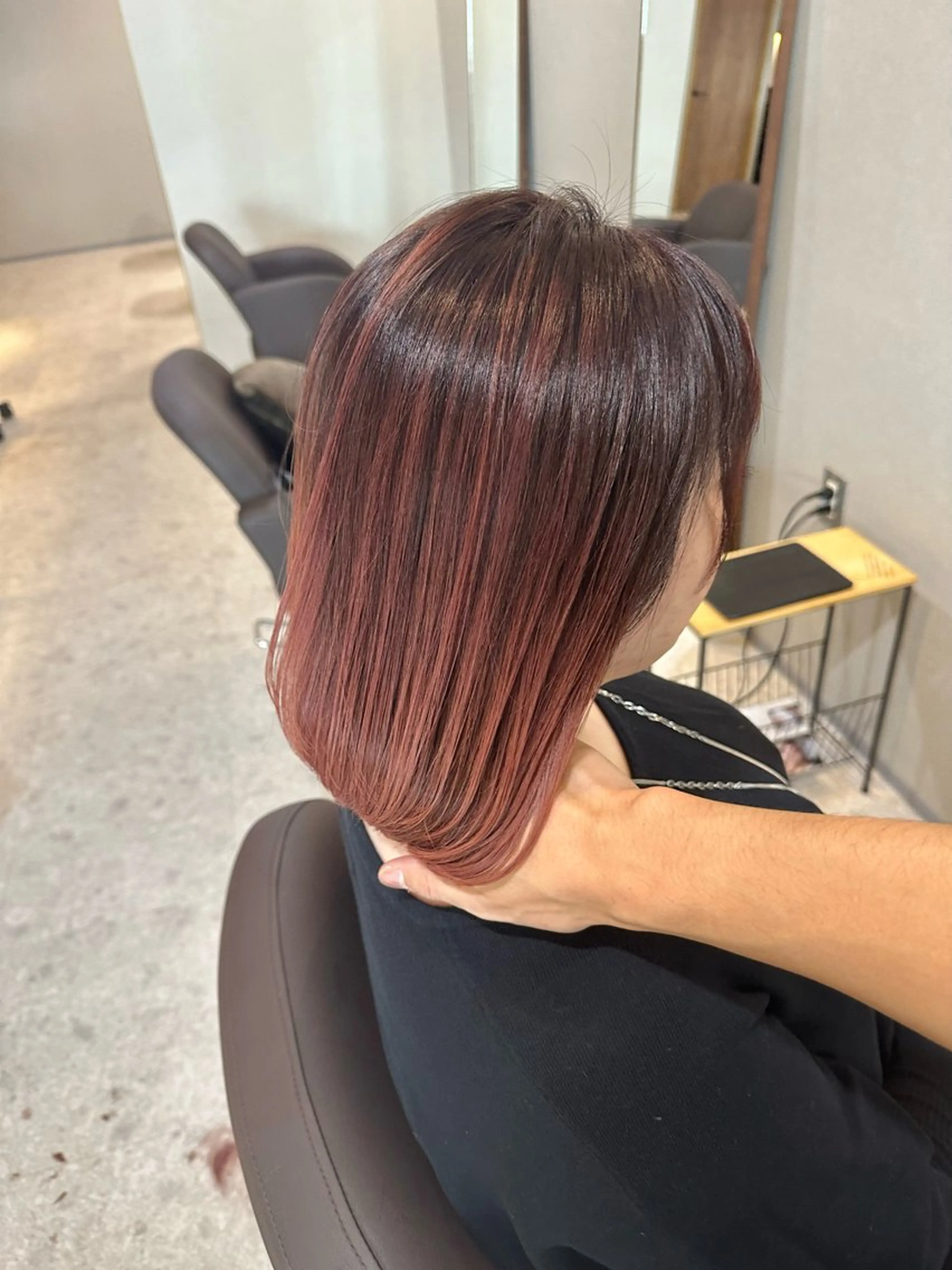 ミディアム カラー ピンクカラー ヘアカラー トリートメント Forest. -髪質改善-のヘアスタイル