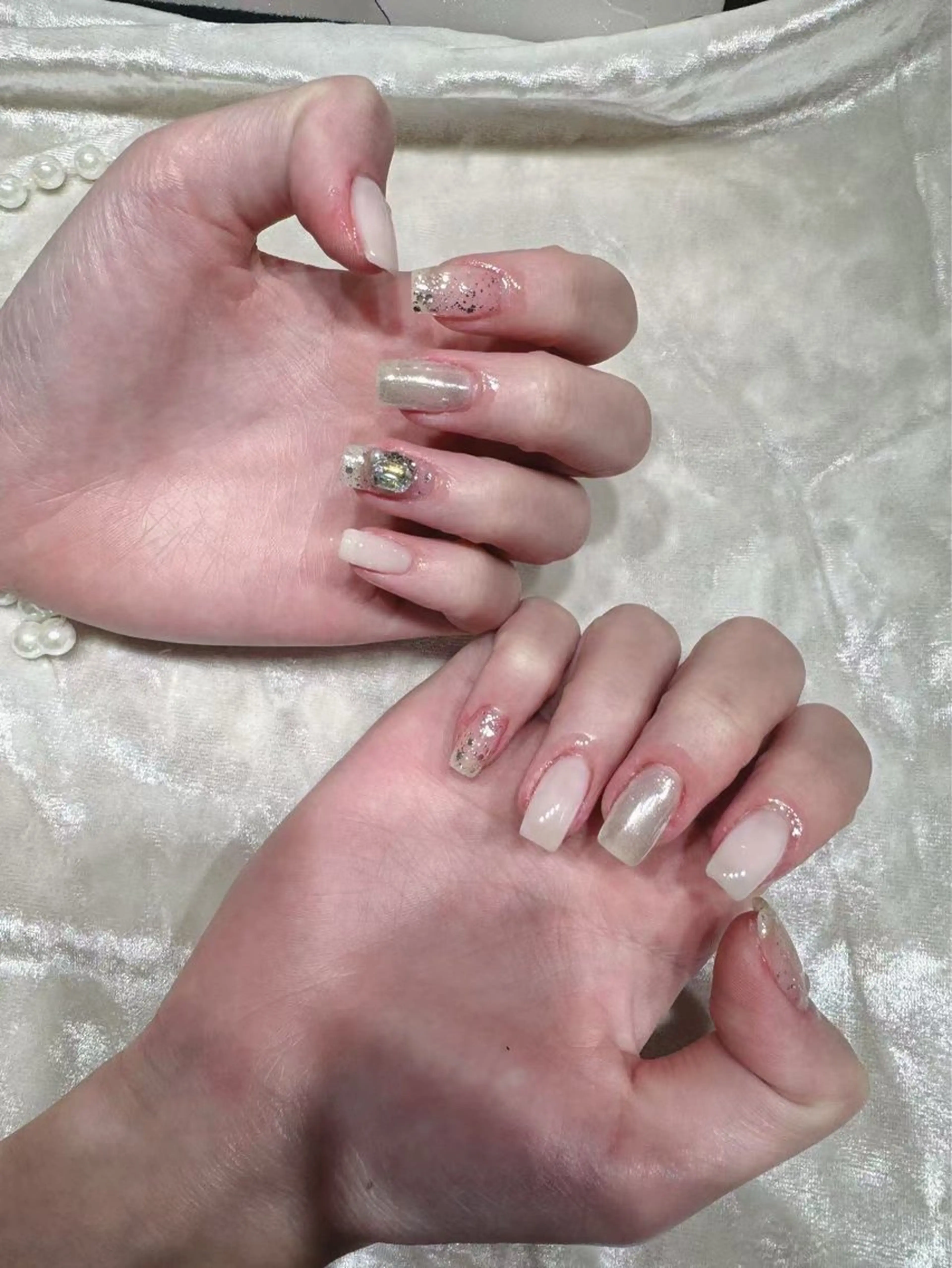 ネイル アートネイル フットネイル ジェルネイル ハート マグネットネイル babarla Nailのネイルデザイン