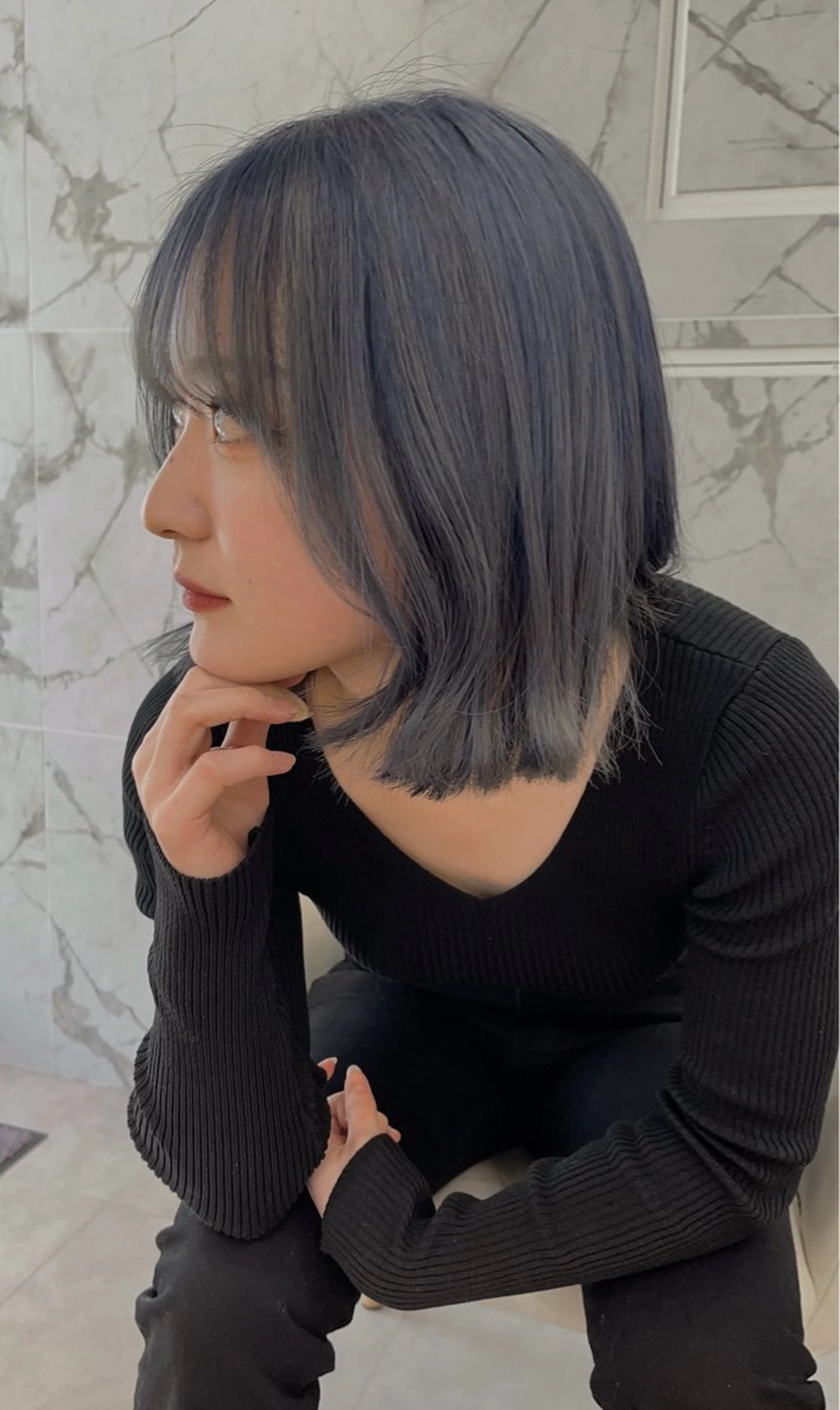 ミディアム ボブ 透明感カラー🕊🤍 アサノ マユのヘアスタイル
