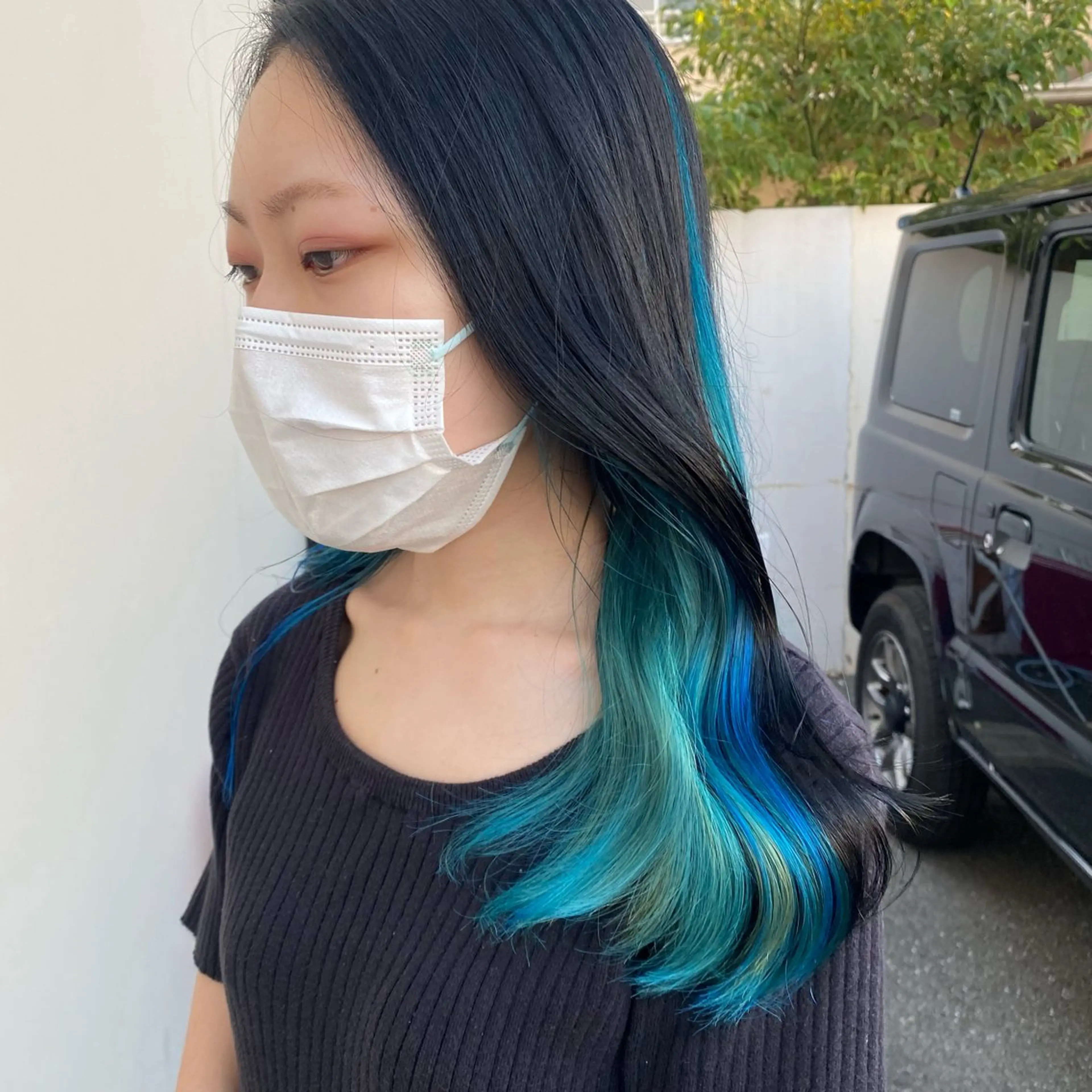 セミロング カラー 惣木 菜穂のヘアスタイル