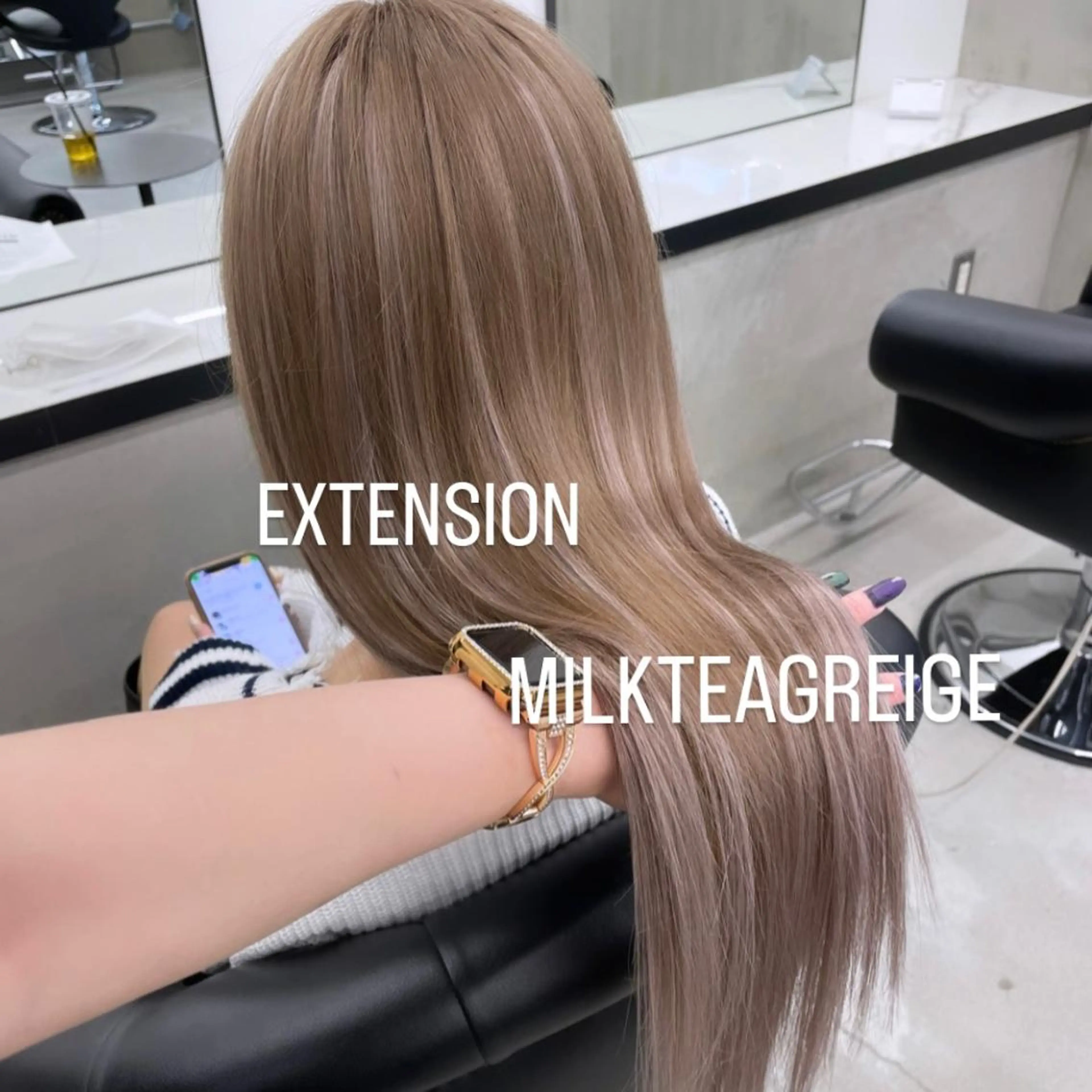 ロング カラー ヘアカラー エクステ エクステ🩵ブリーチ 韓国ヘア🩵KAEのヘアスタイル