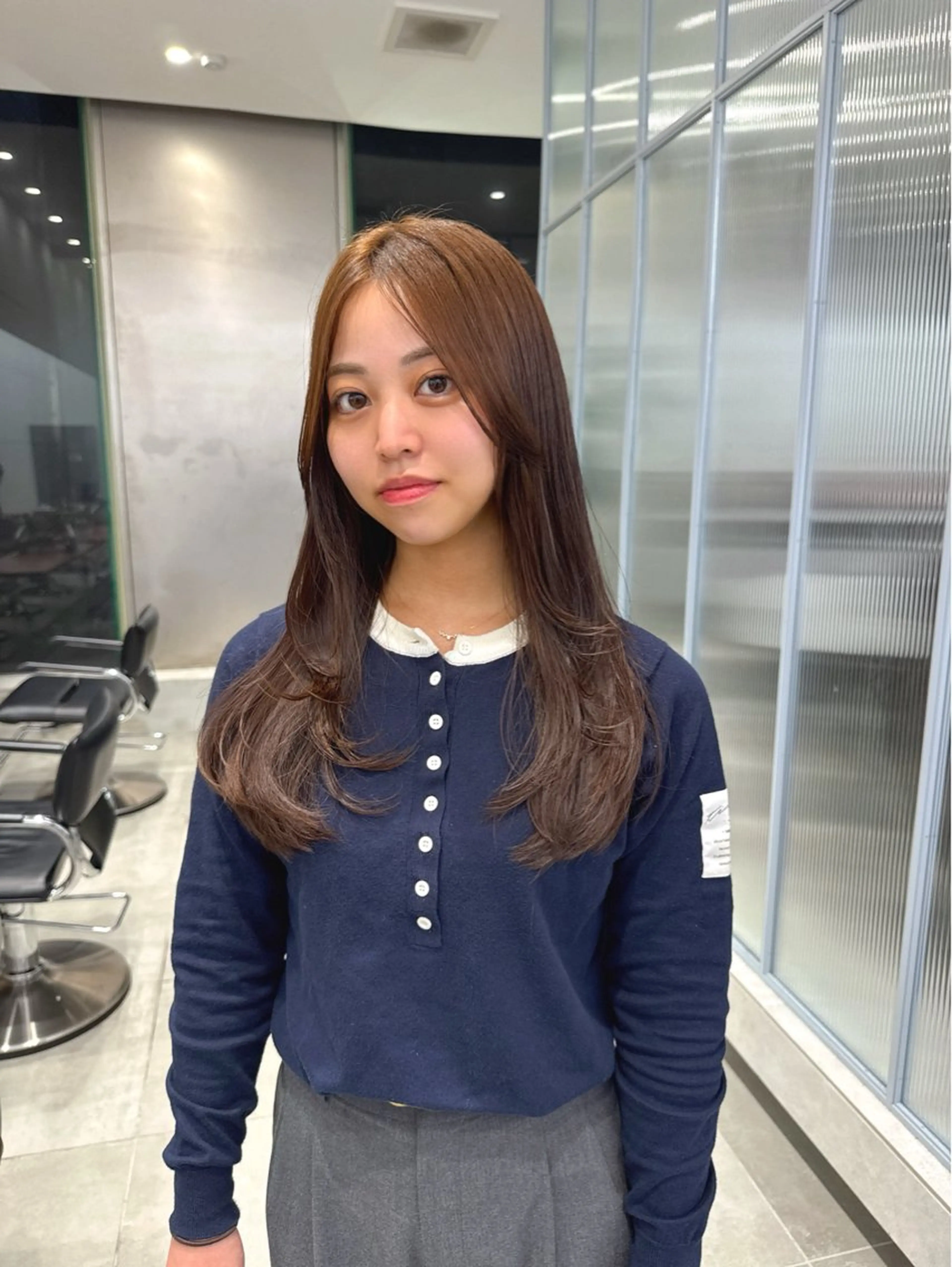 ロング ひかり／ベージュ ／似合わせカットのヘアスタイル