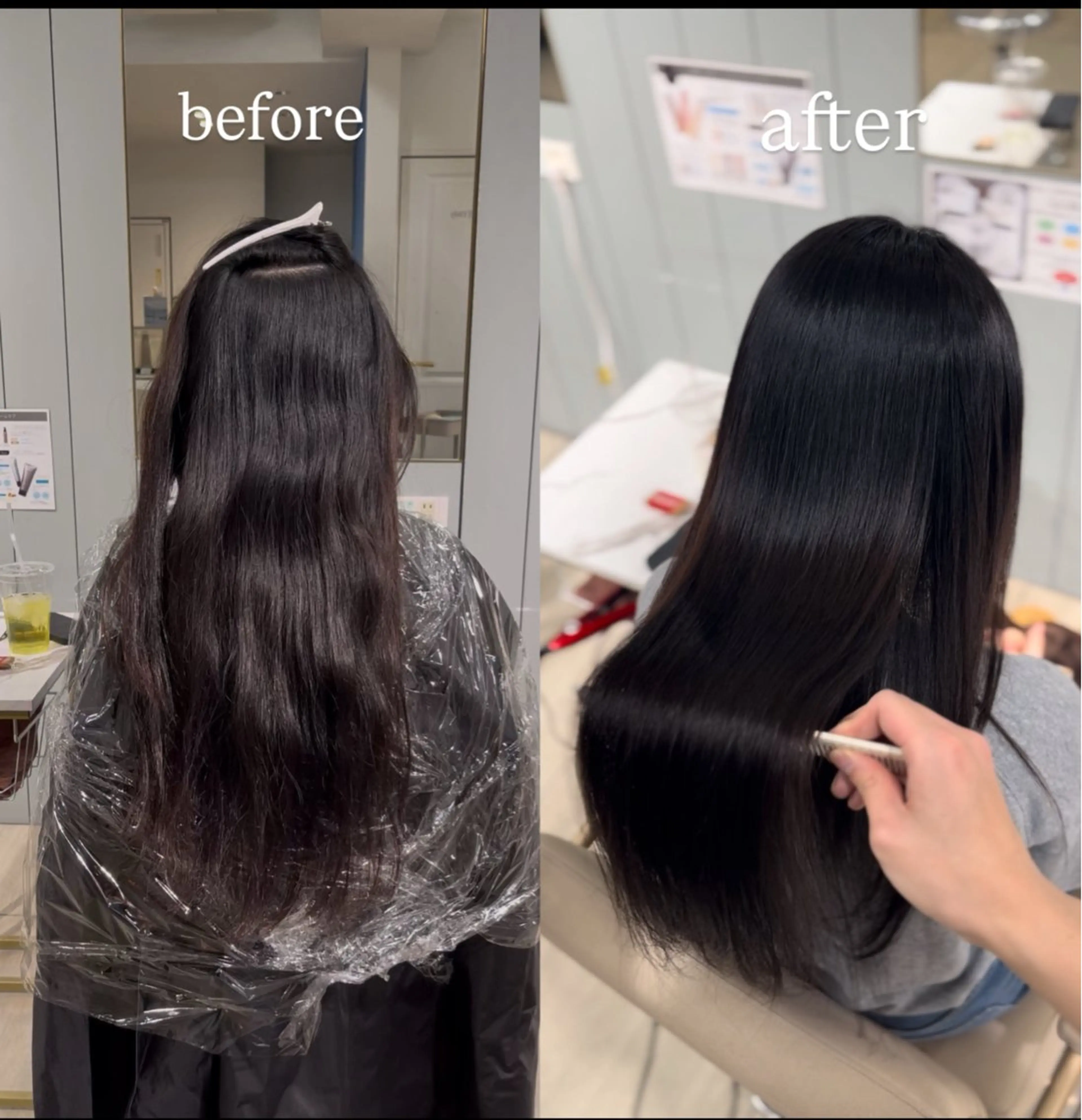 ロング 酸性ストレート カット 縮毛矯正 酸性縮毛矯正/ 髪質改善/信之介のヘアスタイル