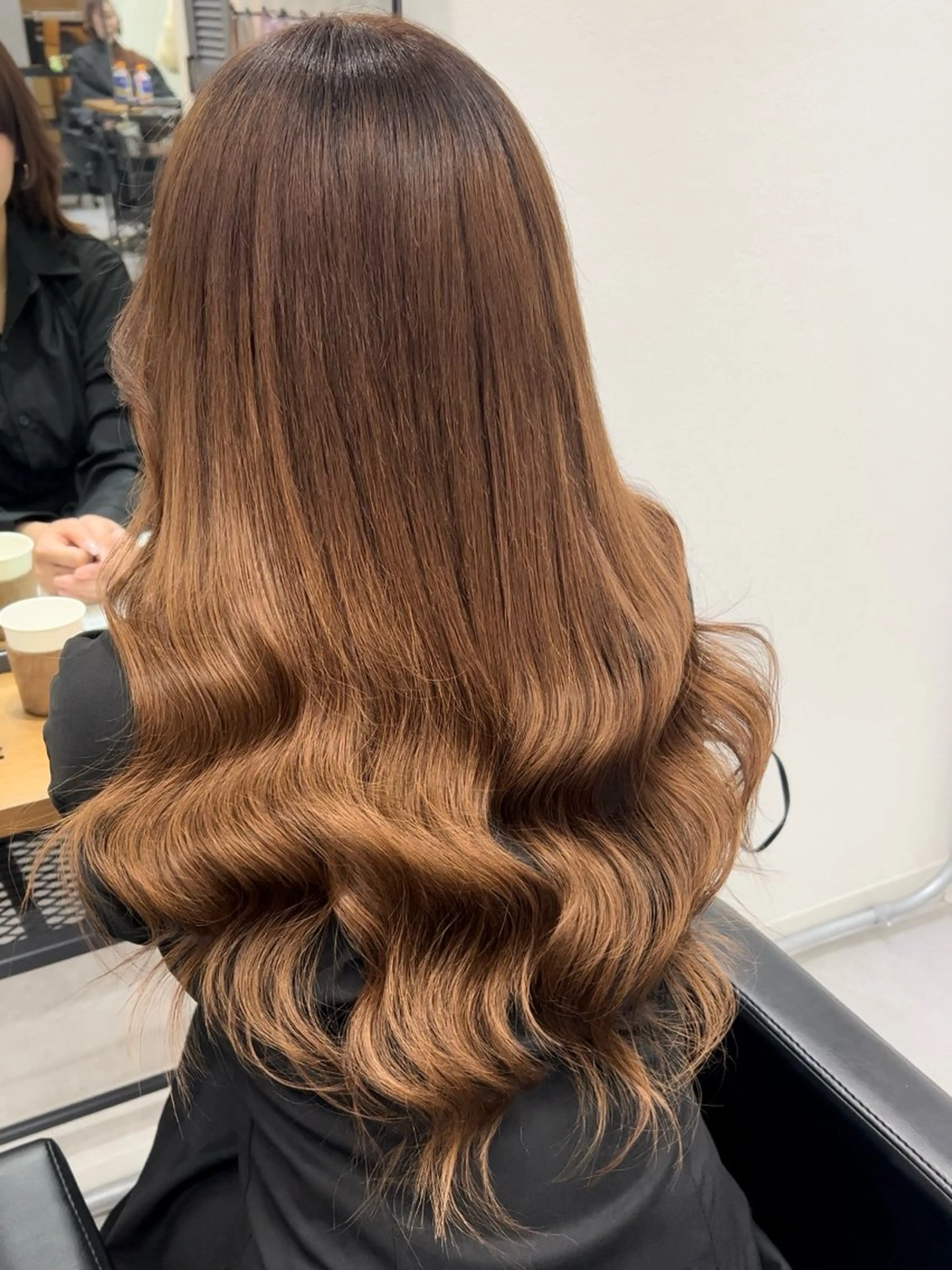 ロング カラー シールエクステ ベージュカラー ブラウンカラー ブラウンベージュ エクステ ショート/ウルフ カットモデル募集のヘアスタイル