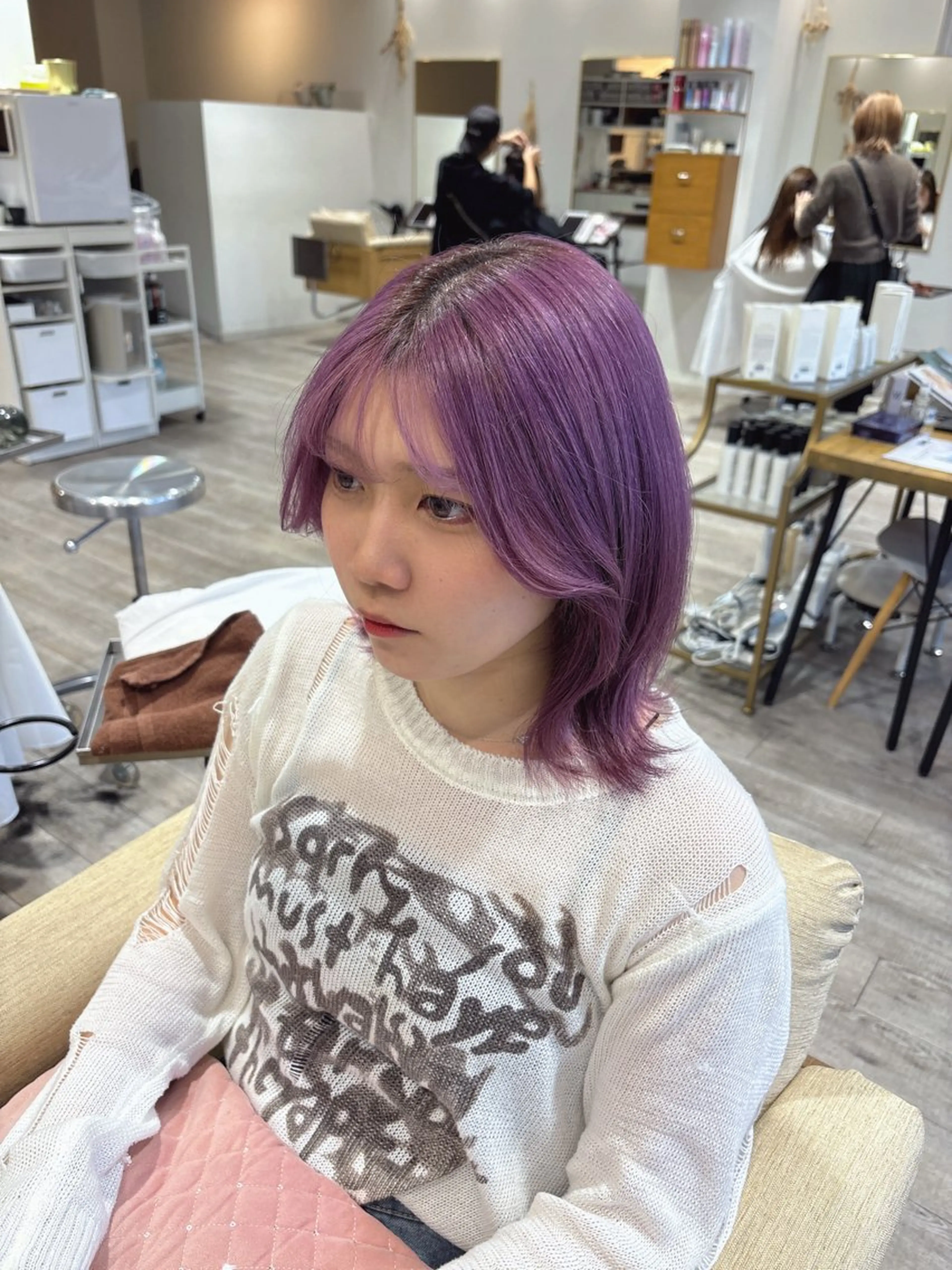 カラー ブリーチ ブリーチなしカラー ヘアカラー ブリーチ/茨木 𝙨𝙖𝙠𝙞💚のヘアスタイル