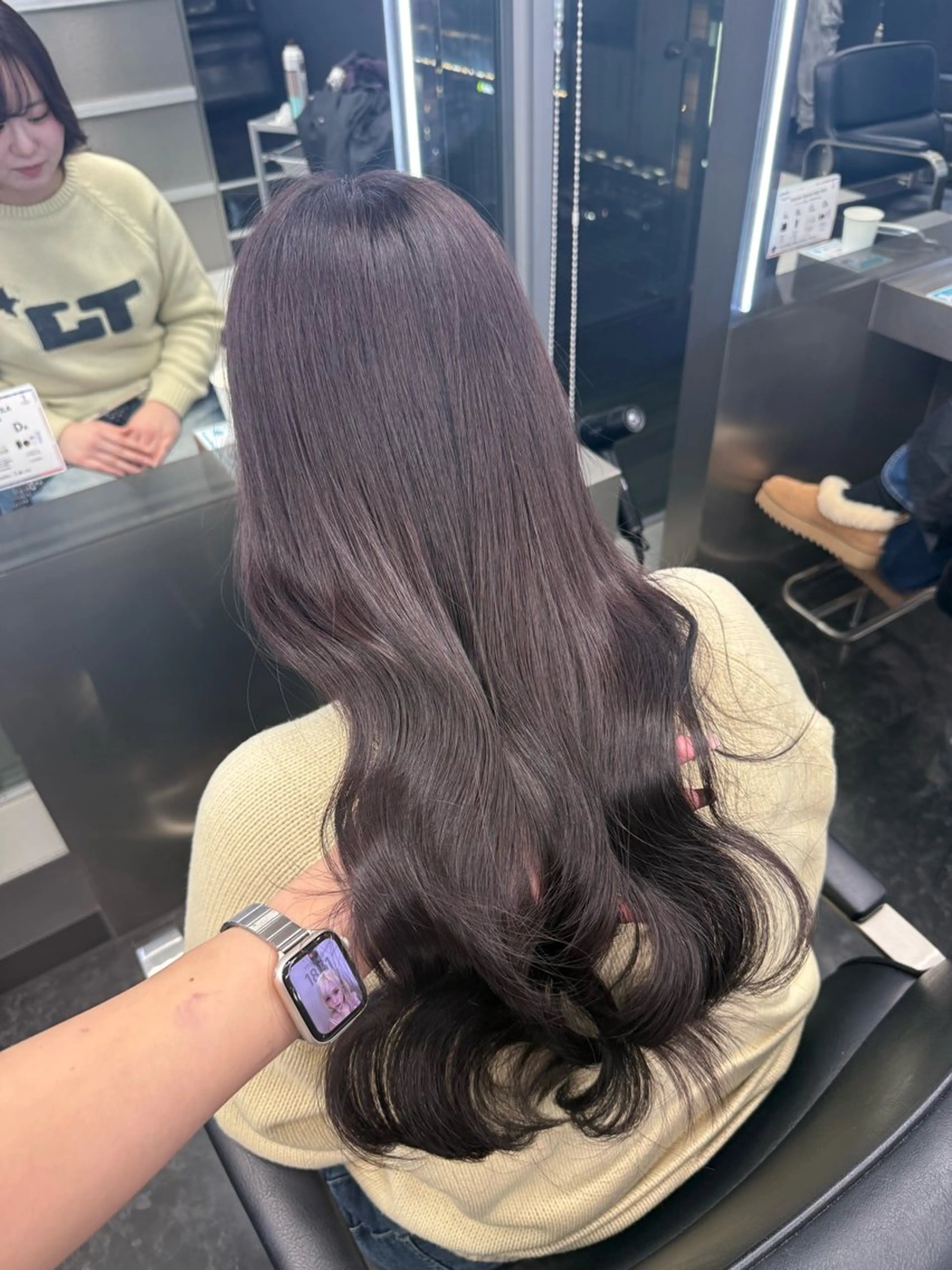 ロング カラー ヘアアレンジ カット ヘアカラー トリートメント ヘアセット 韓国ヘア🖤/透明感 shihoのヘアスタイル